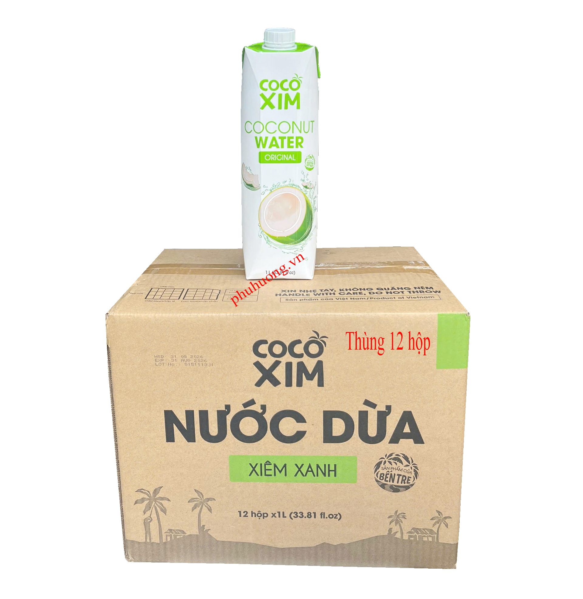 Nước dừa đóng hộp loại Xiêm Xanh 1L