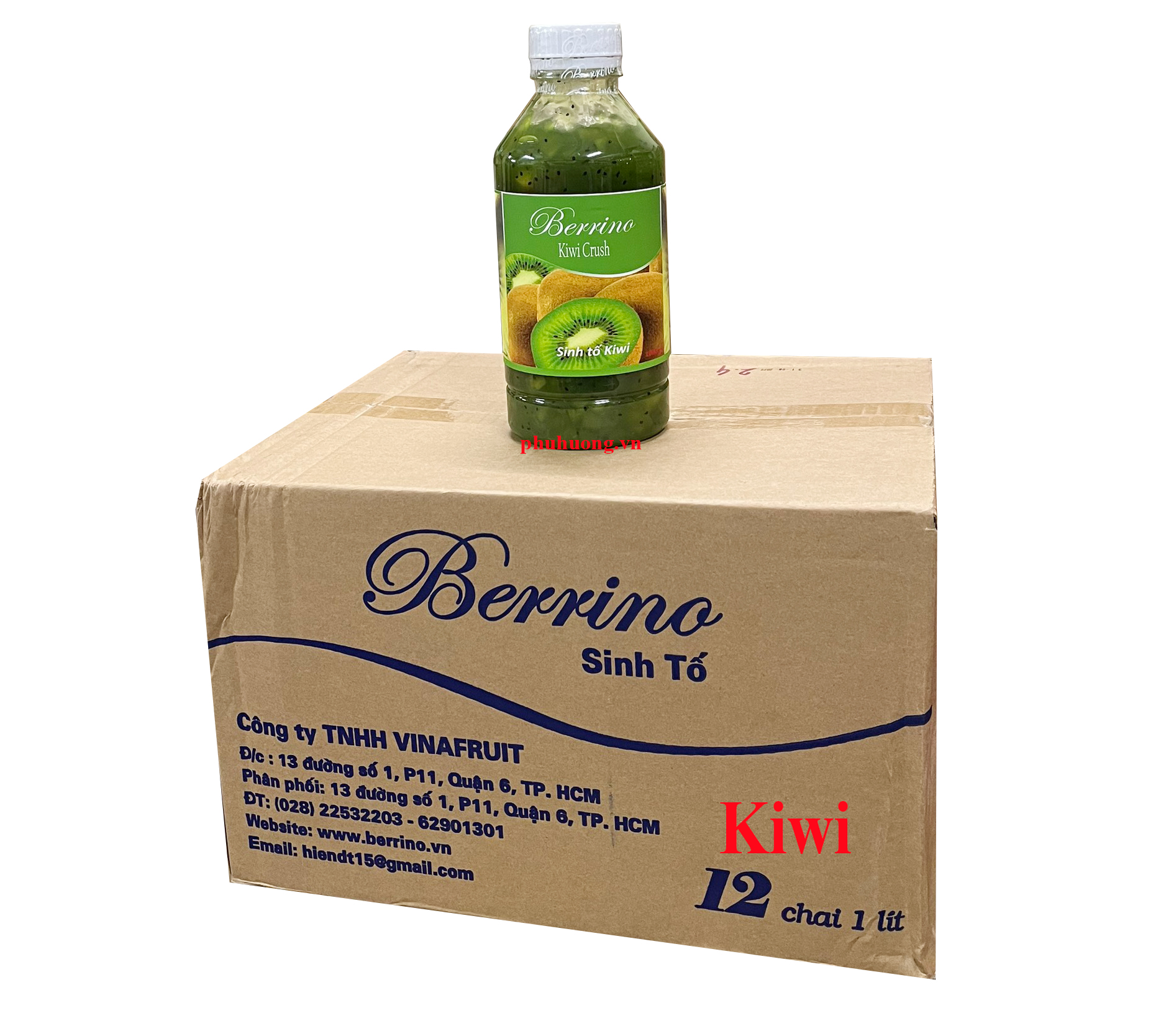 Sinh tố Kiwi 1L (Berrino) - Thùng 12 chai