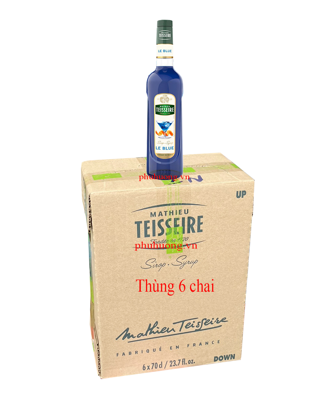 Syrup Teisseire Blue curacao 700ml - Thùng 6 chai
