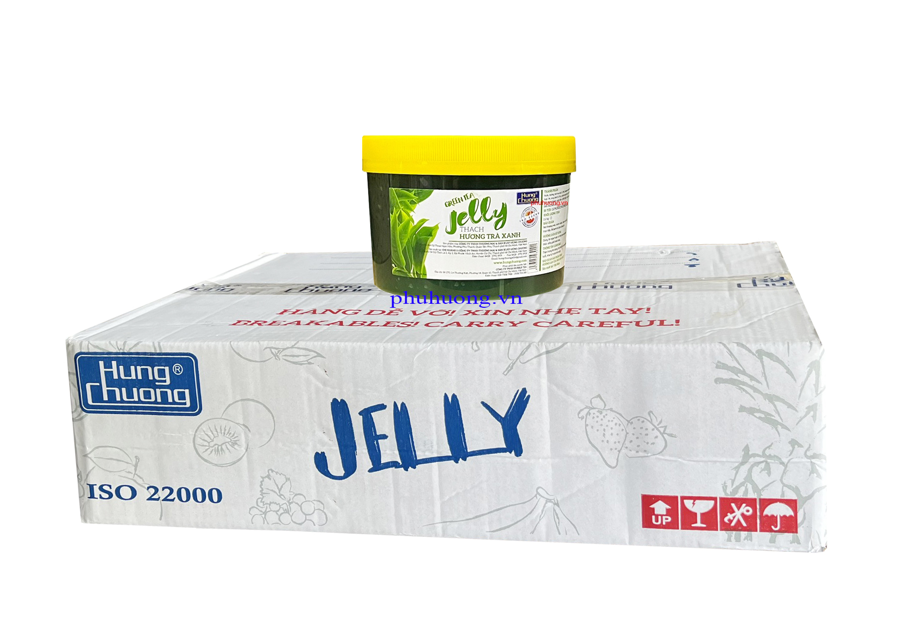 Thạch Hùng Chương hương trà xanh 2,2kg - Thùng 6 hũ