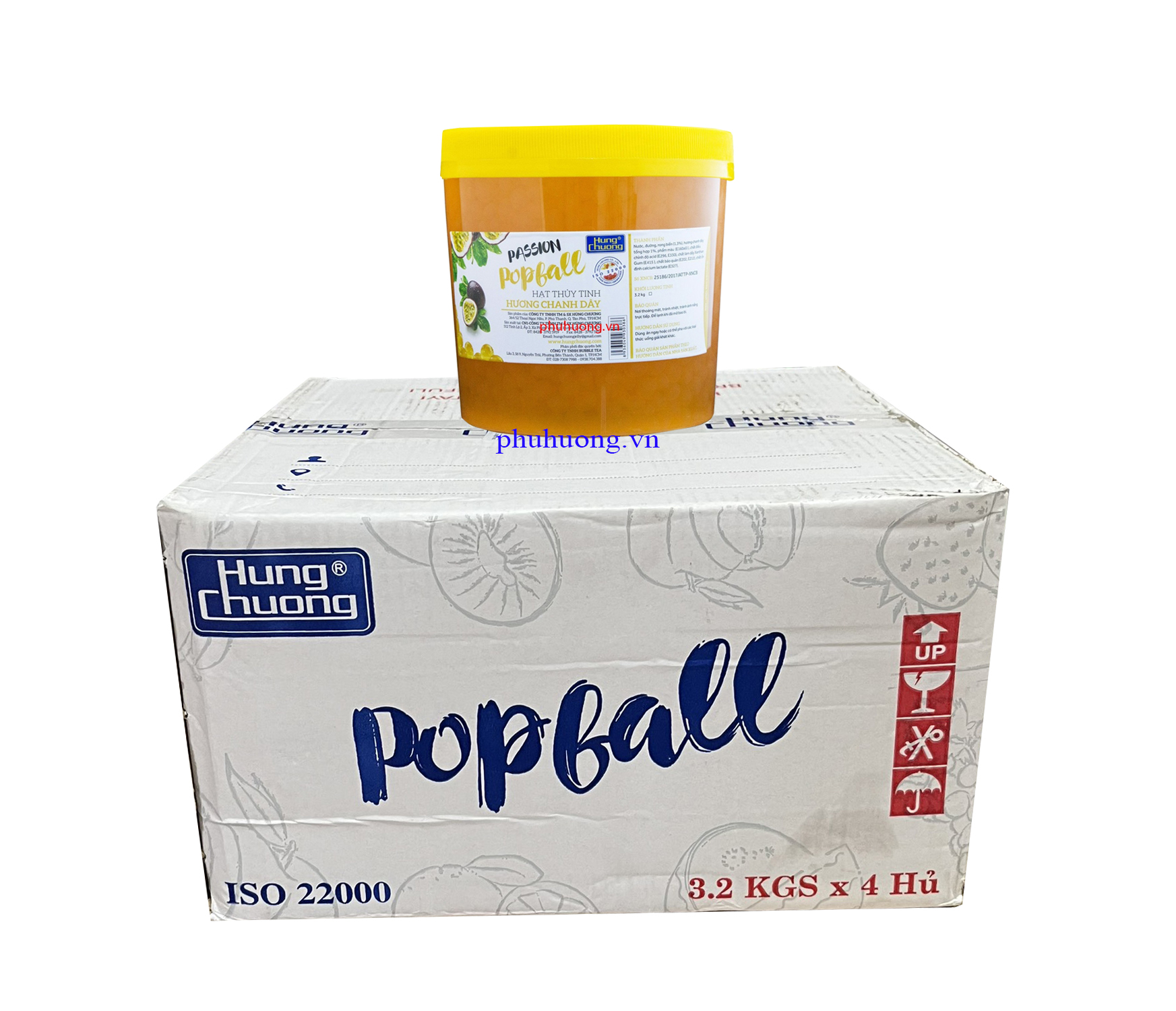 Hạt thủy tinh Hùng Chương hương chanh dây 3,2kg - Thùng 4 Hũ