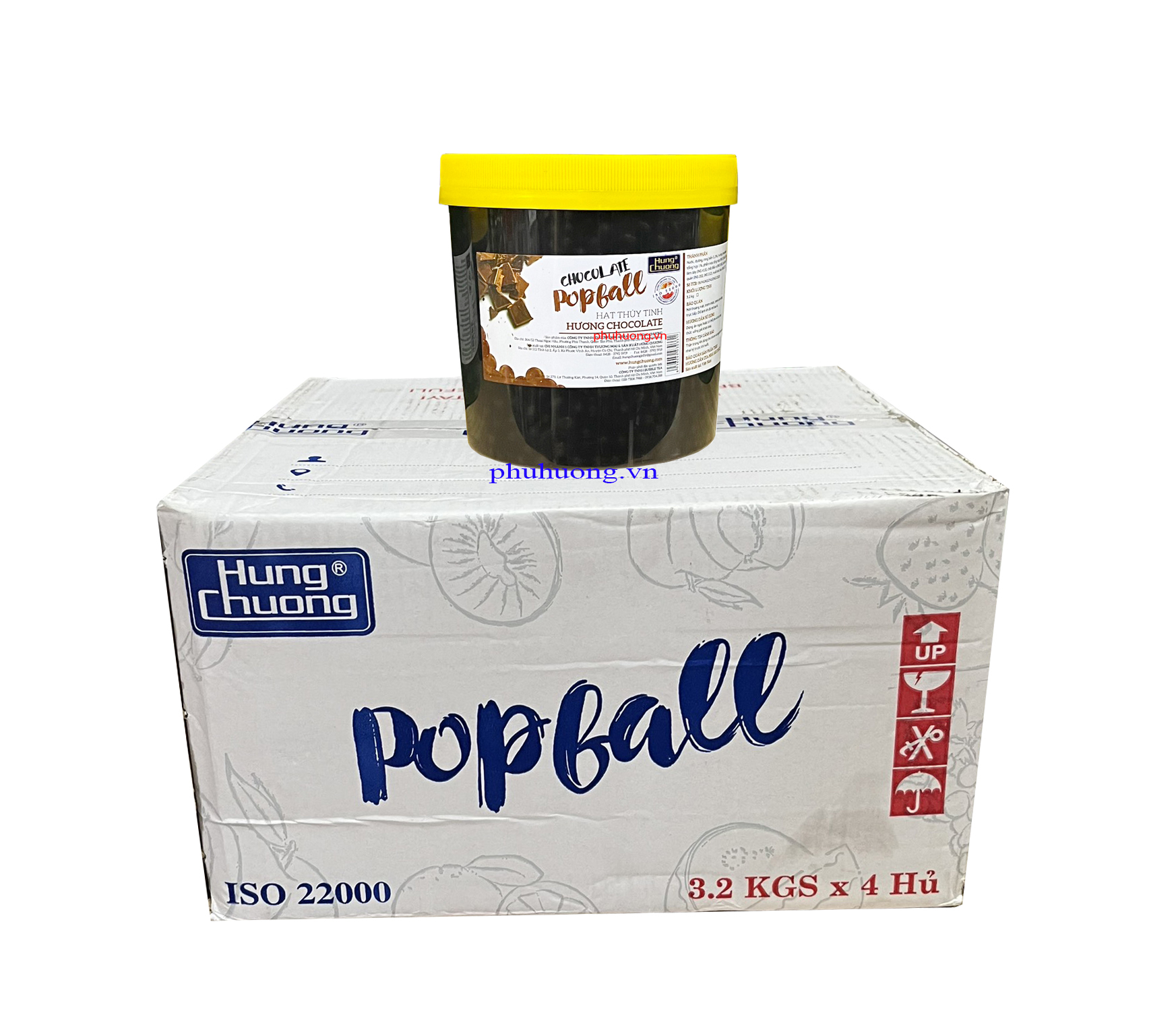 Hạt thủy tinh Hùng Chương hương socola 3,2kg - Thùng 4 Hũ