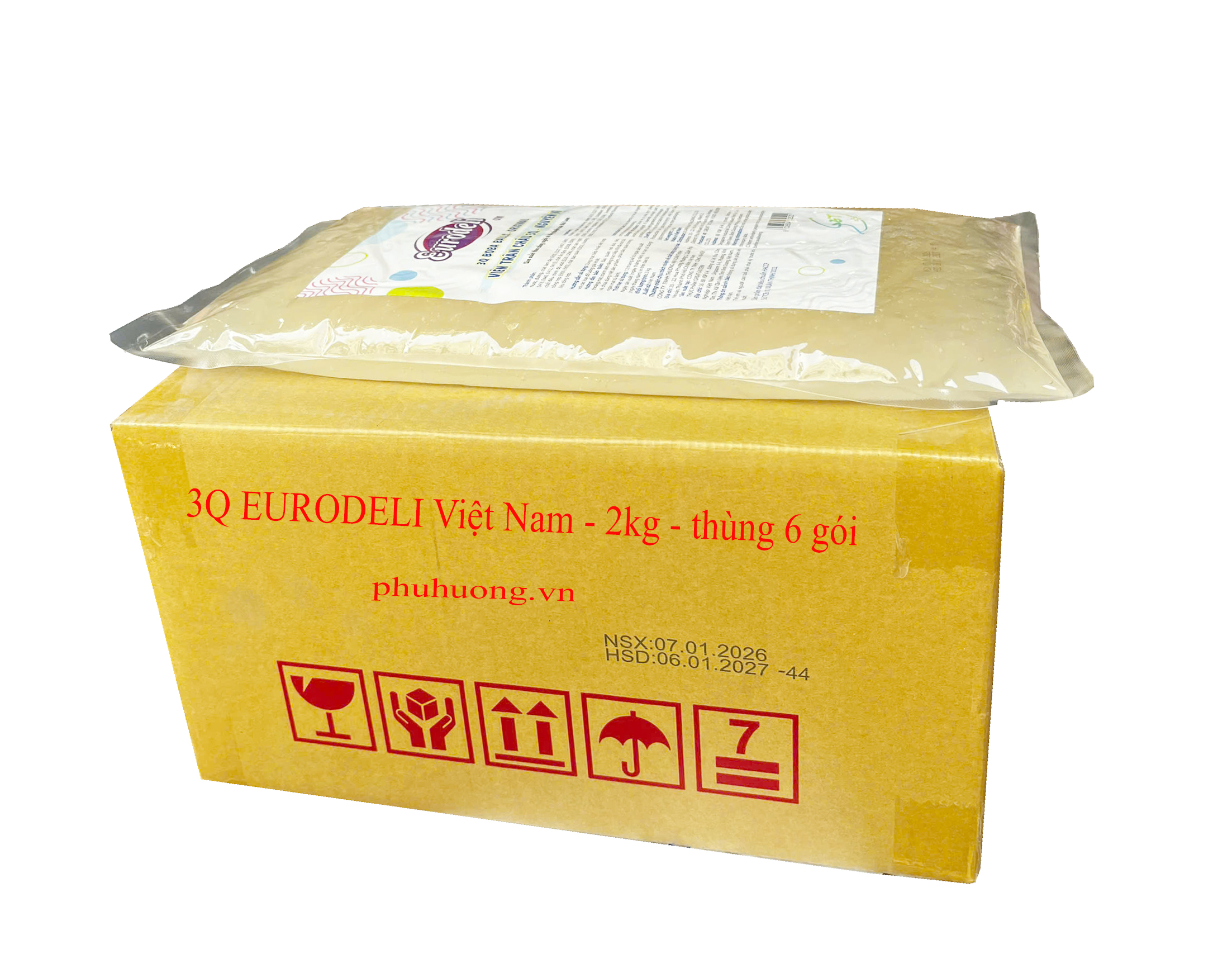 3Q trắng Eurodeli Việt Nam gói 2kg - THÙNG 6 GÓI