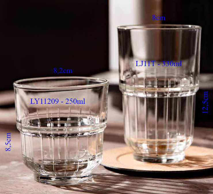 Ly thủy tinh LJ11T (sọc 2 tầng) - 330ml