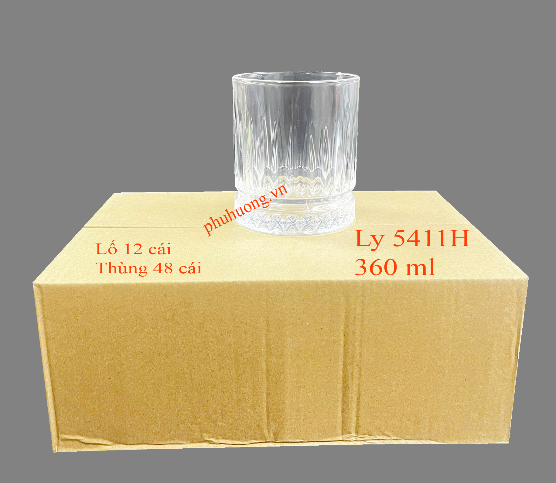 Ly thủy tinh 5411H - 360ml - Lố 12 cái 