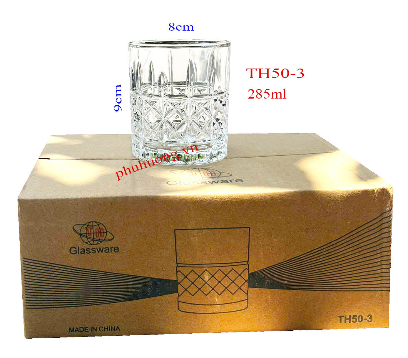 Ly thủy tinh không quai 285ml (TH50-3)