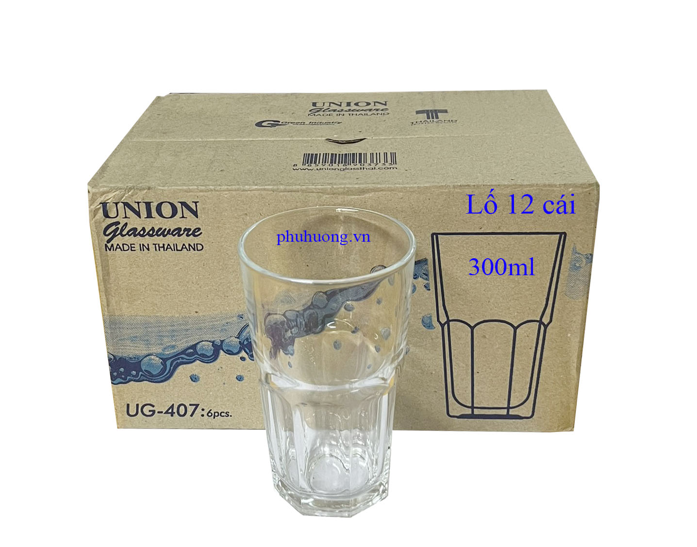 Ly thủy tinh UG407 - Lố 12 cái - 300ml