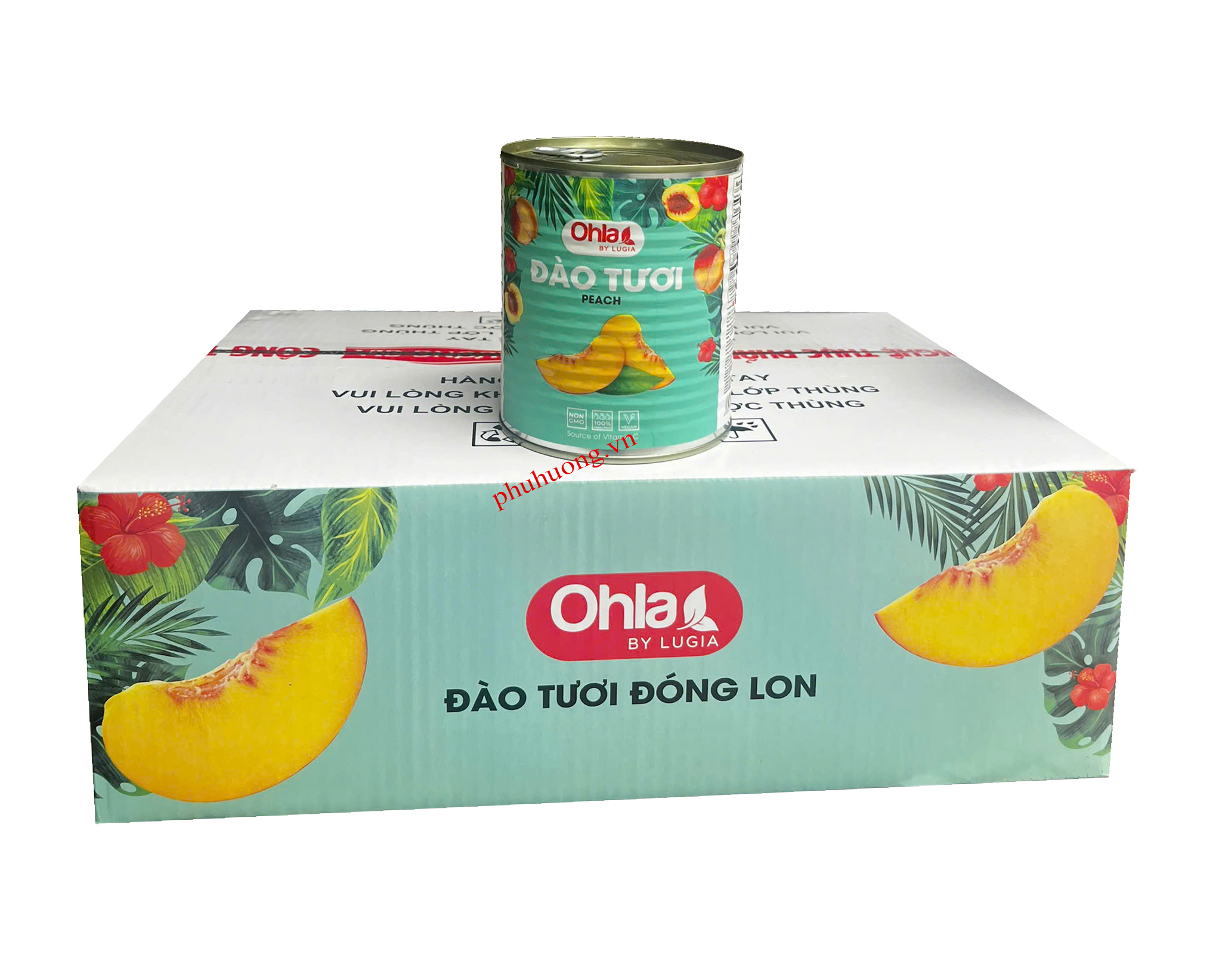 Đào tươi Ohla 900g - Thùng 12 lon (đào ngâm)