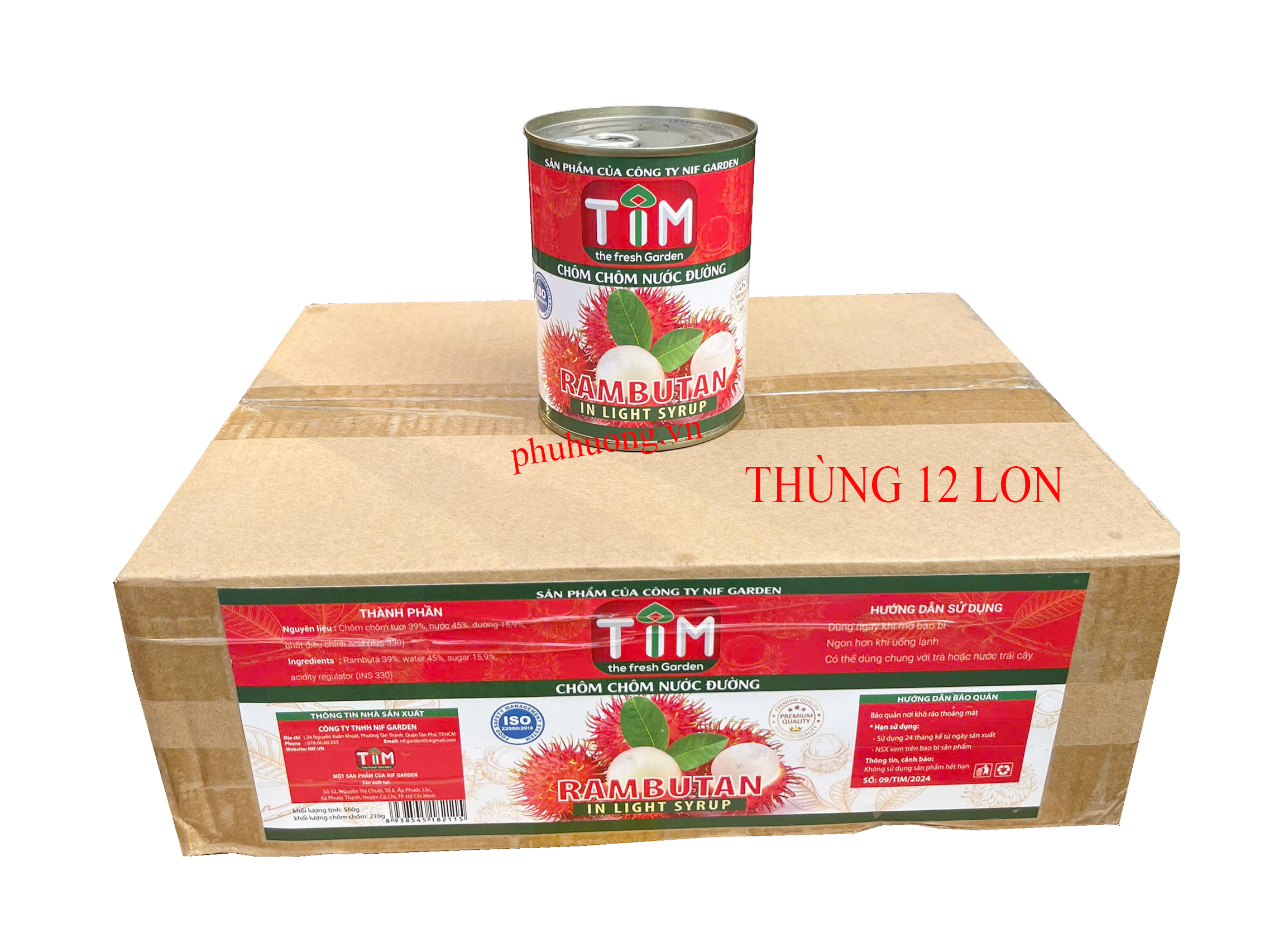 Chôm chôm TIM 560g  - Thùng 12 lon