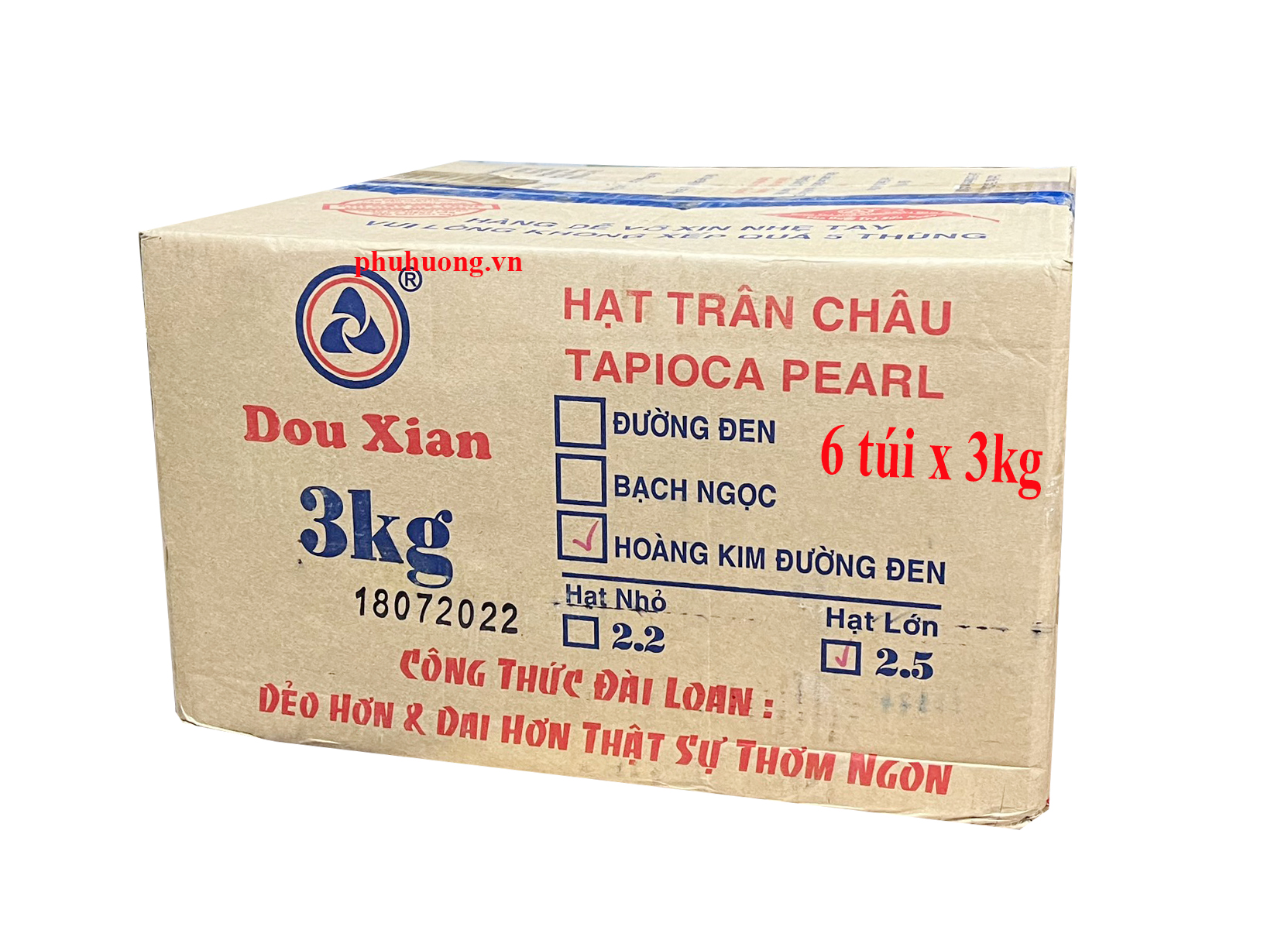 Trân châu HOÀNG KIM 3kg Dou Xian - 2.5 Thùng*6