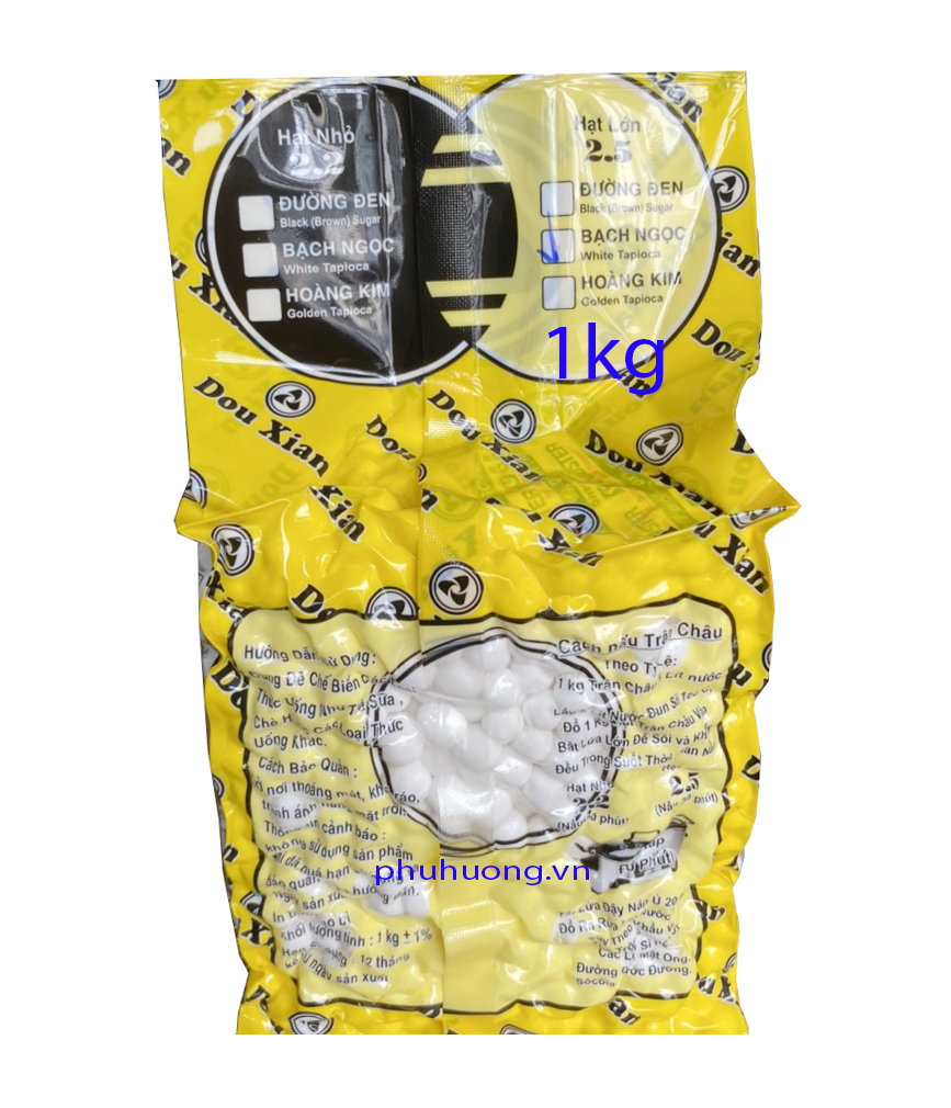 Trân châu trắng Dou xian 1 KG, hạt lớn 2.5 (TRẮNG)