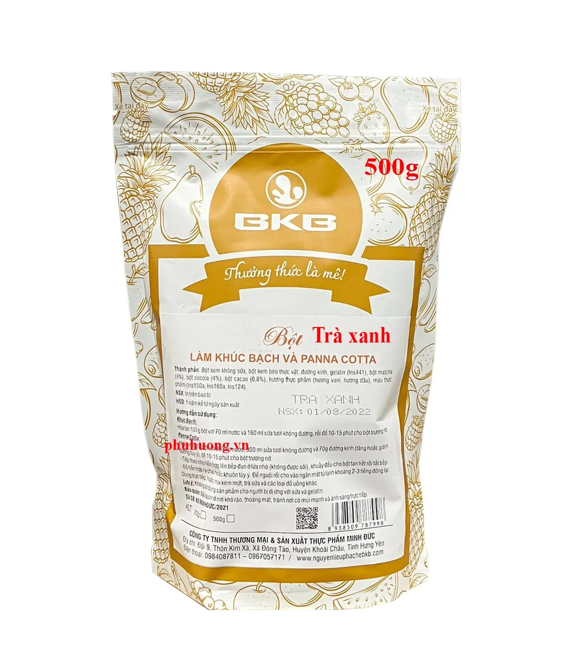 Bột làm khúc bạch vị trà xanh BKB*40*500g