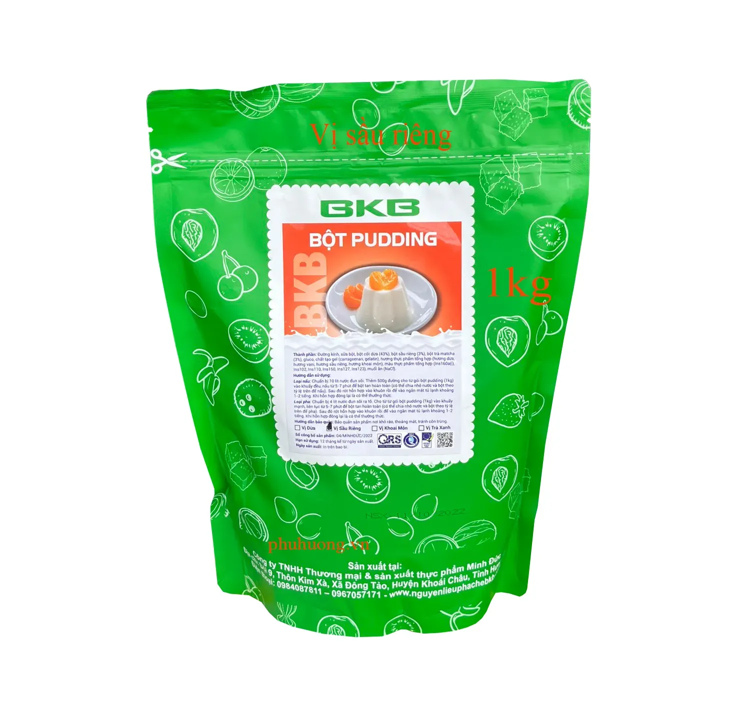 Bột pudding BKB vị sầu riêng 1kg