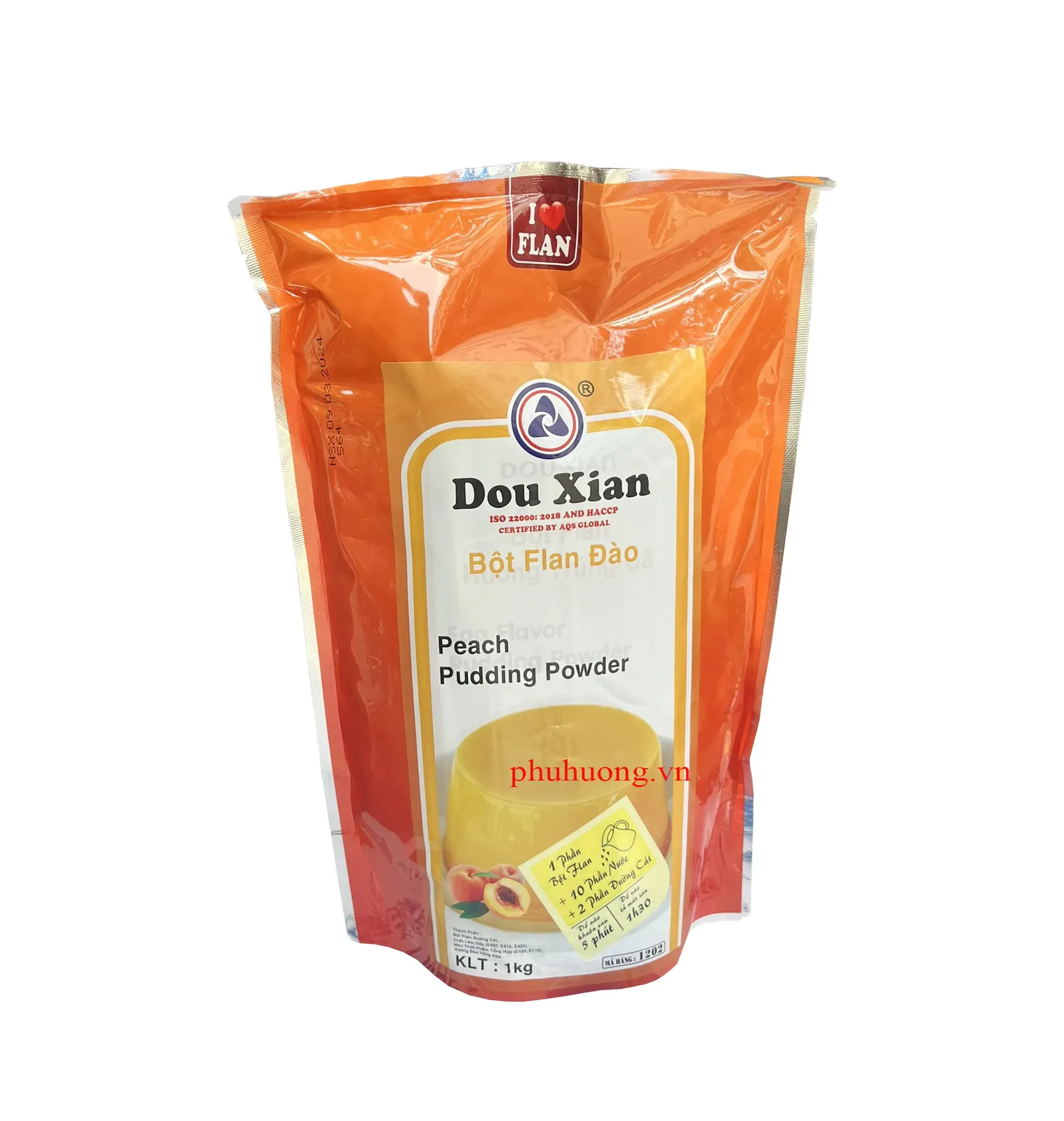 Bột Pudding Dou Xian đào 1kg