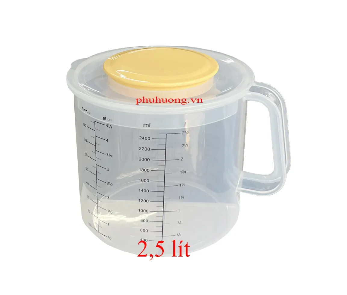 Ca nhựa đánh trứng và kem cheese có nắp 2,5 lít