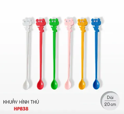 Muỗng khuấy hình thú HPB38 - túi 6 cái