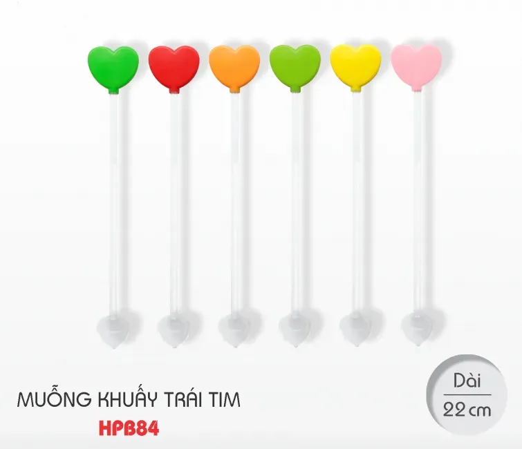 Muỗng khuấy trái tim HPB84 - túi 6 cái