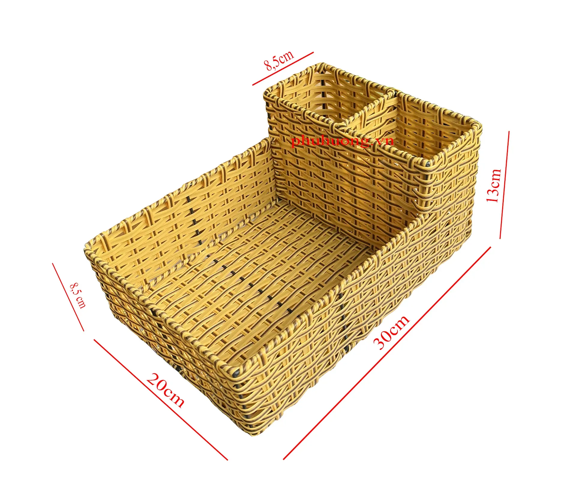 Khay gia vị CN - Mây chữ nhật 3 ngăn