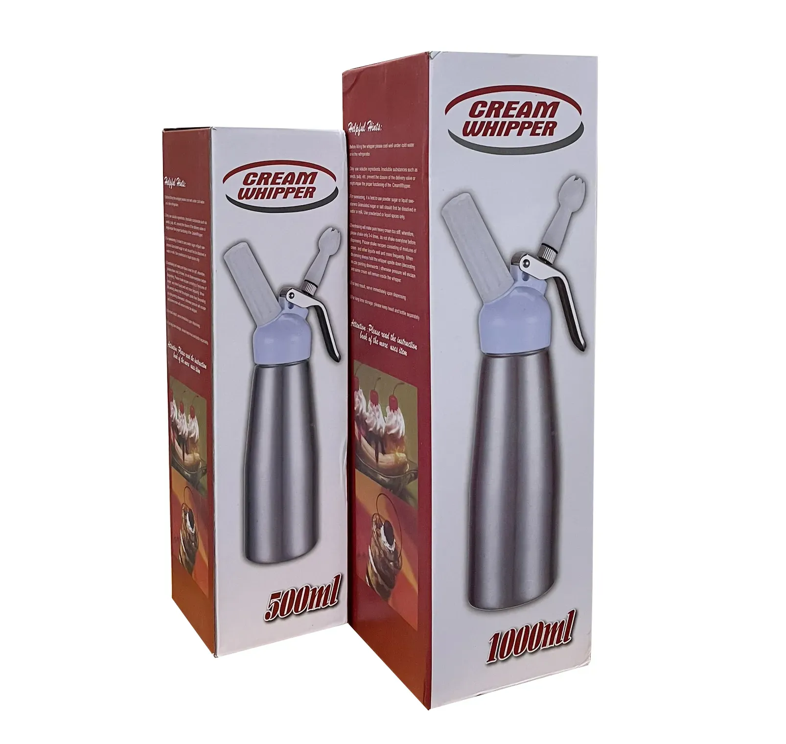 Bình xịt kem Whipper 0.5 lít nắp thép