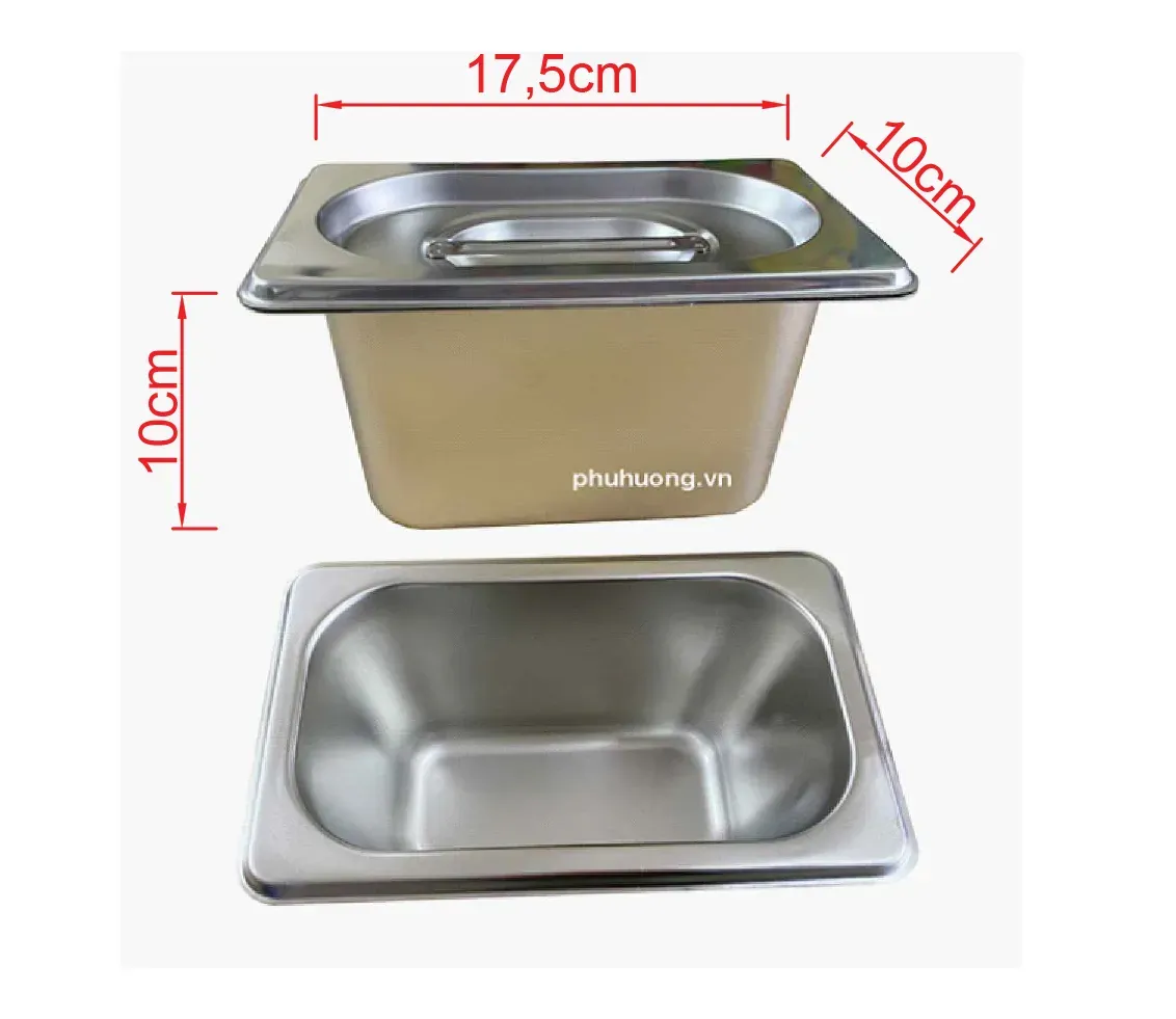 Khay inox 1/9xH100 có nắp