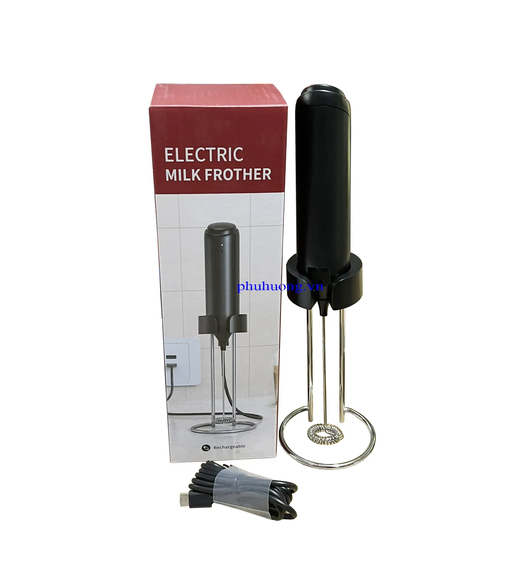 Máy tạo bọt sạc điện có giá đỡ KJ-10S
