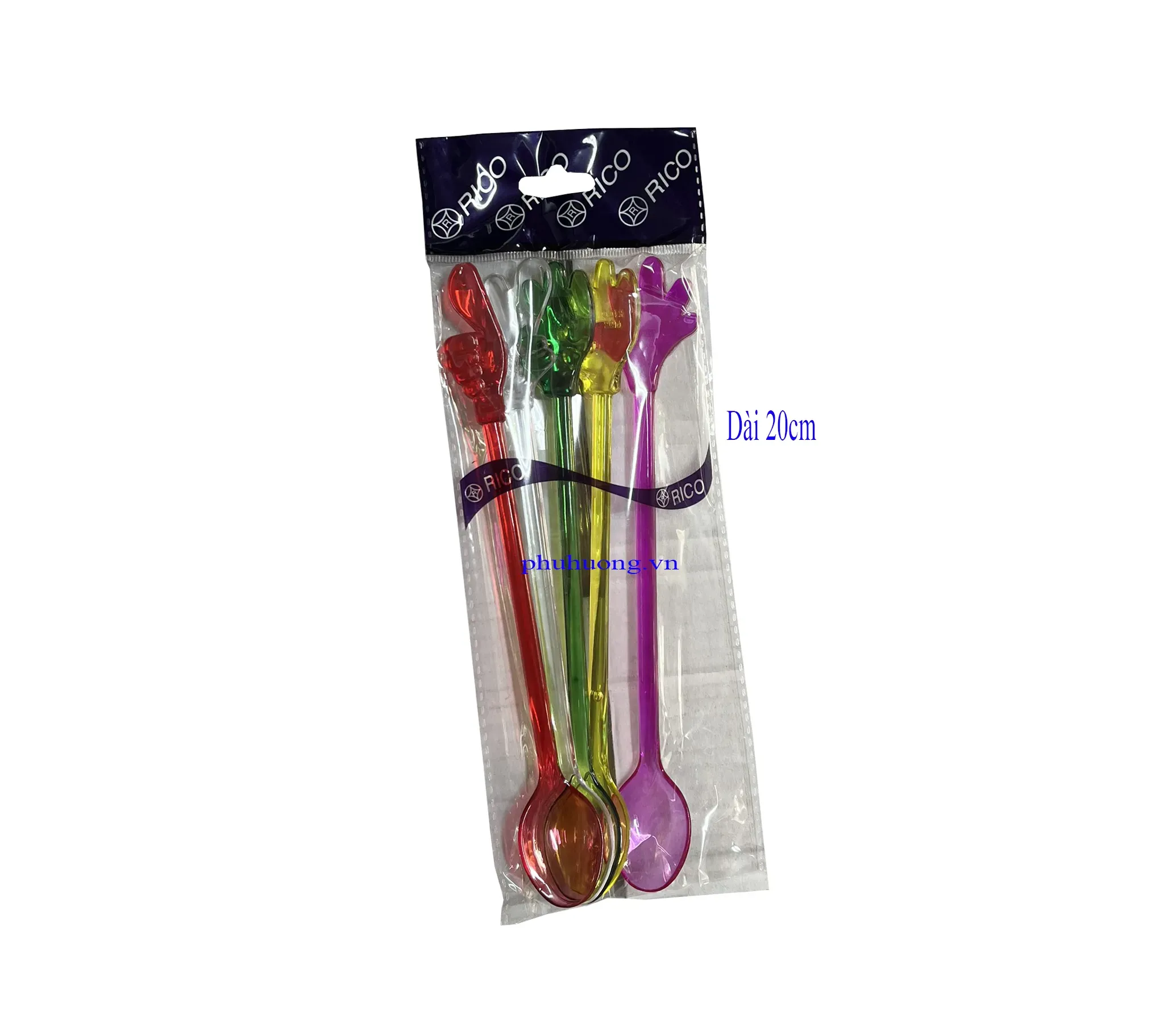 Muỗng bàn tay trong dài 20cm - túi 5 cái