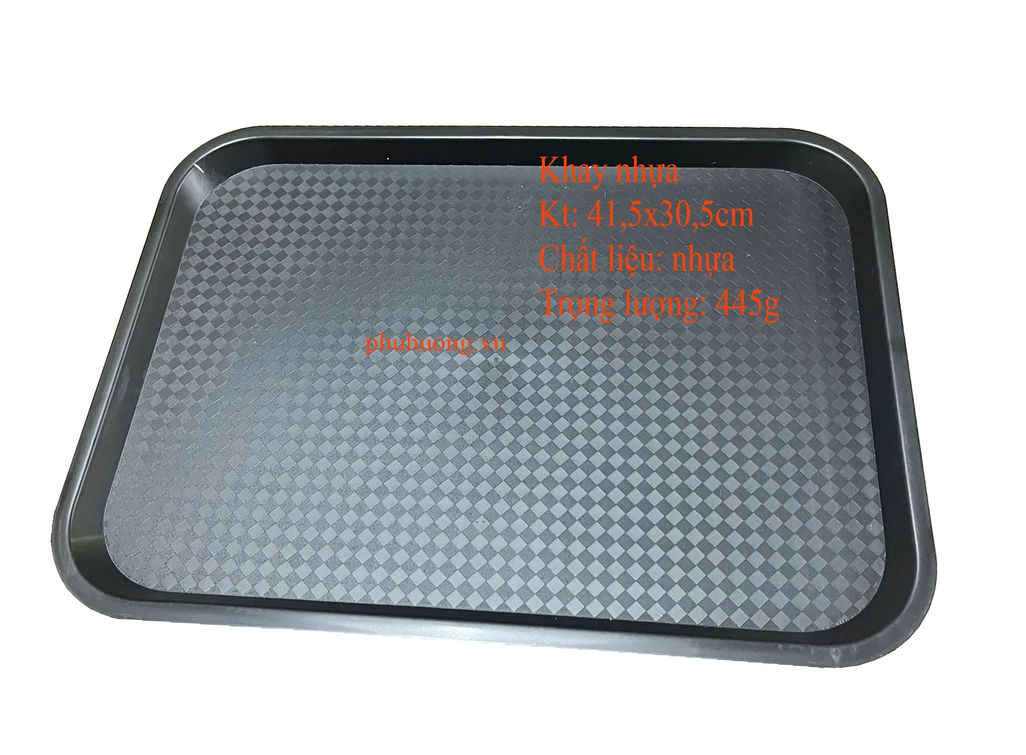Khay nhựa JB-1216B - KT: 41,5x30x5cm (mâm chữ nhật đen)