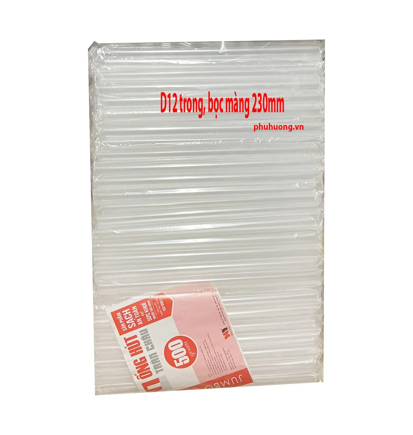 Ống hút trân châu D12, nhựa trong có màng 500g/bịch