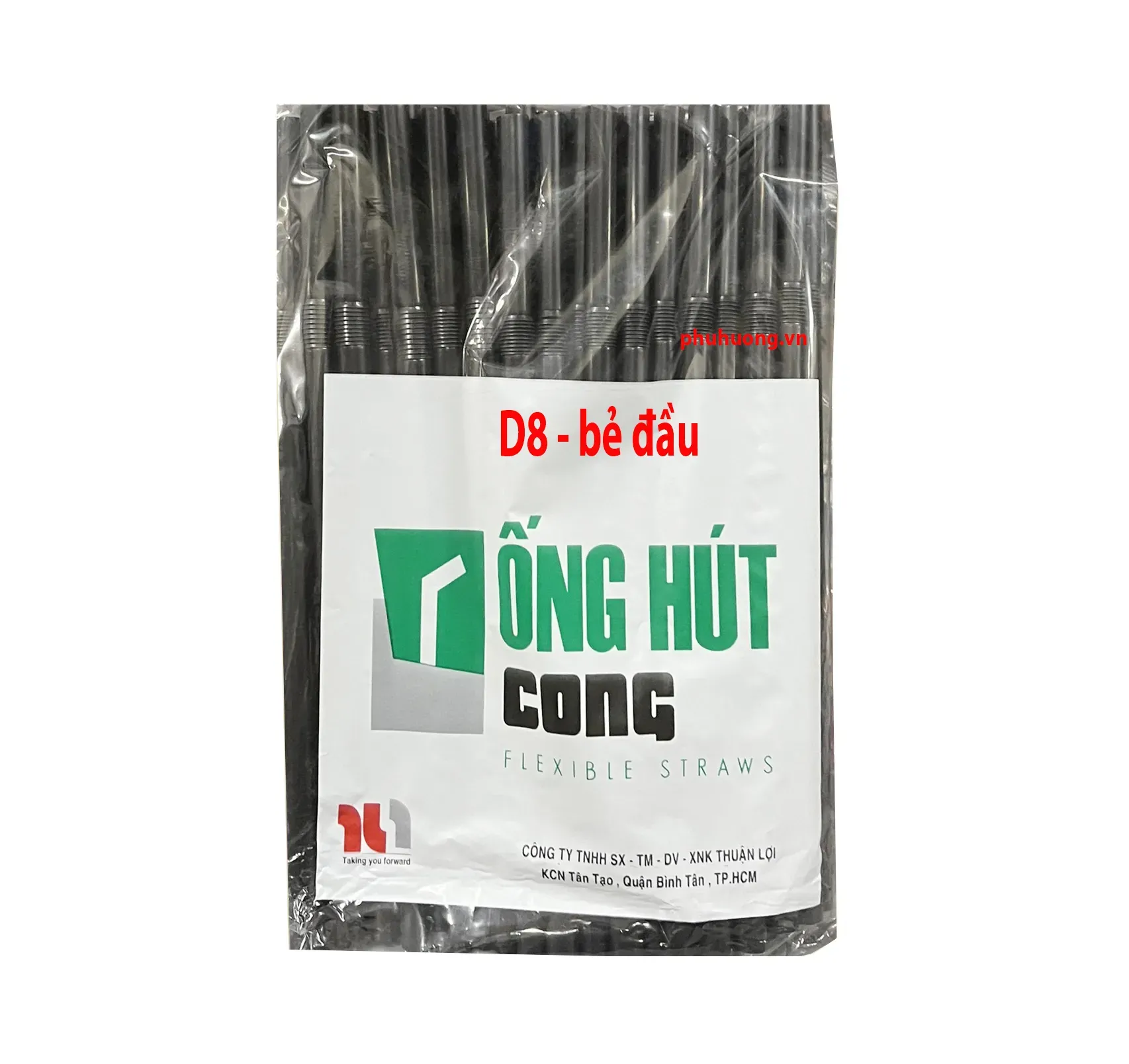 Ống hút cong đen D8 - 1 bịch