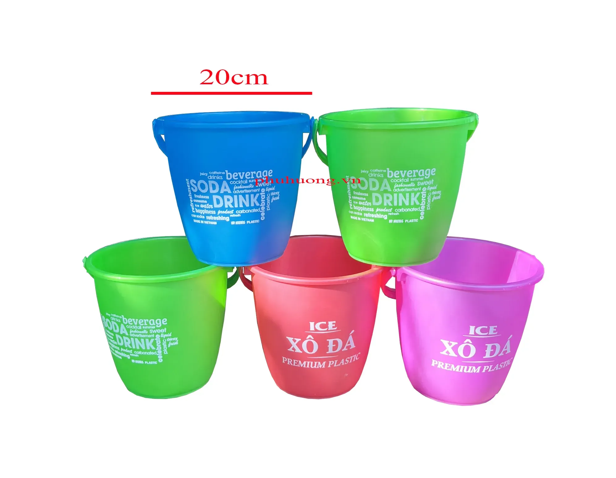 Xô đá trung 20cm - nhựa