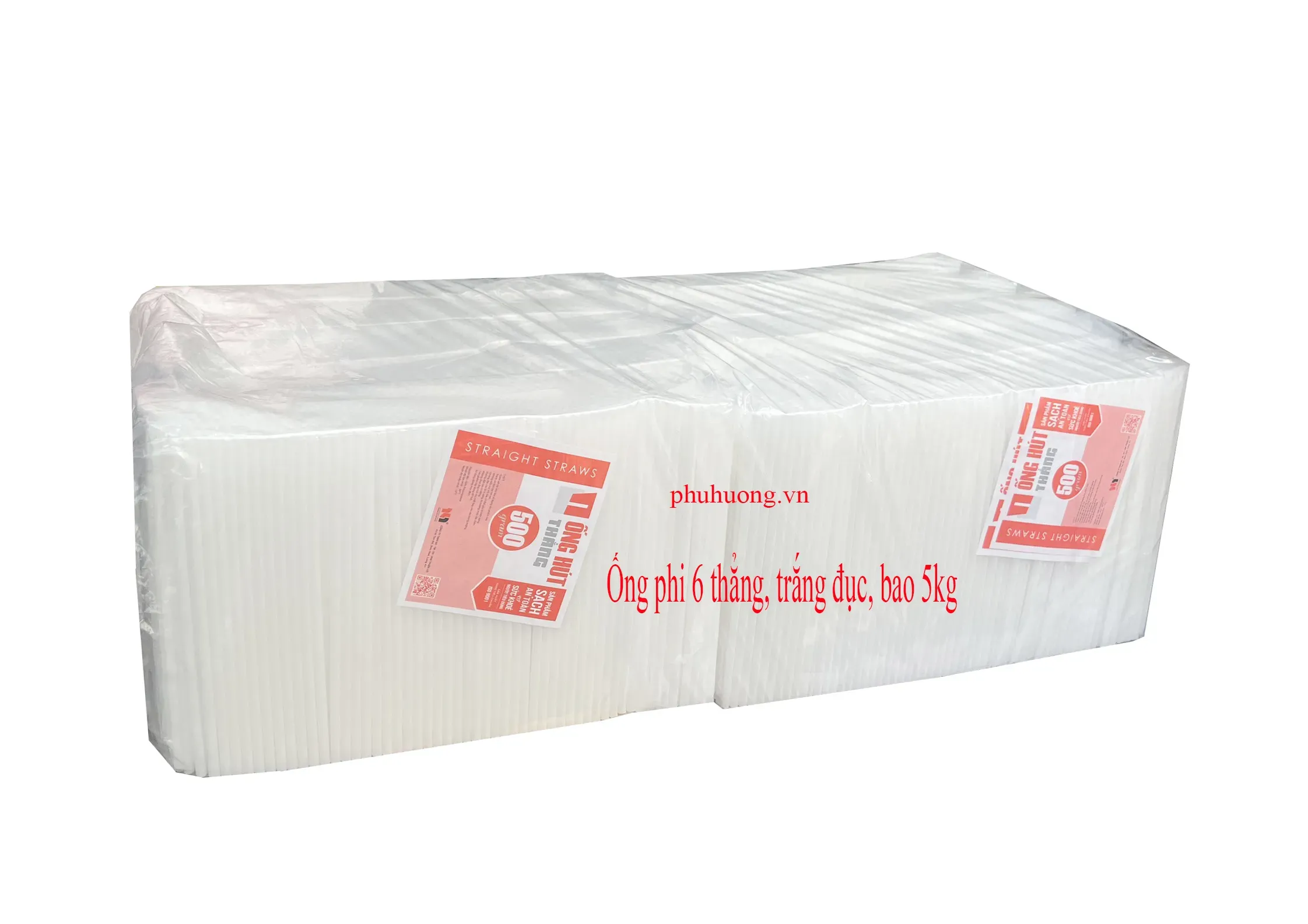 Ống hút D6 thẳng, trắng đục - BAO 10 túi 500g