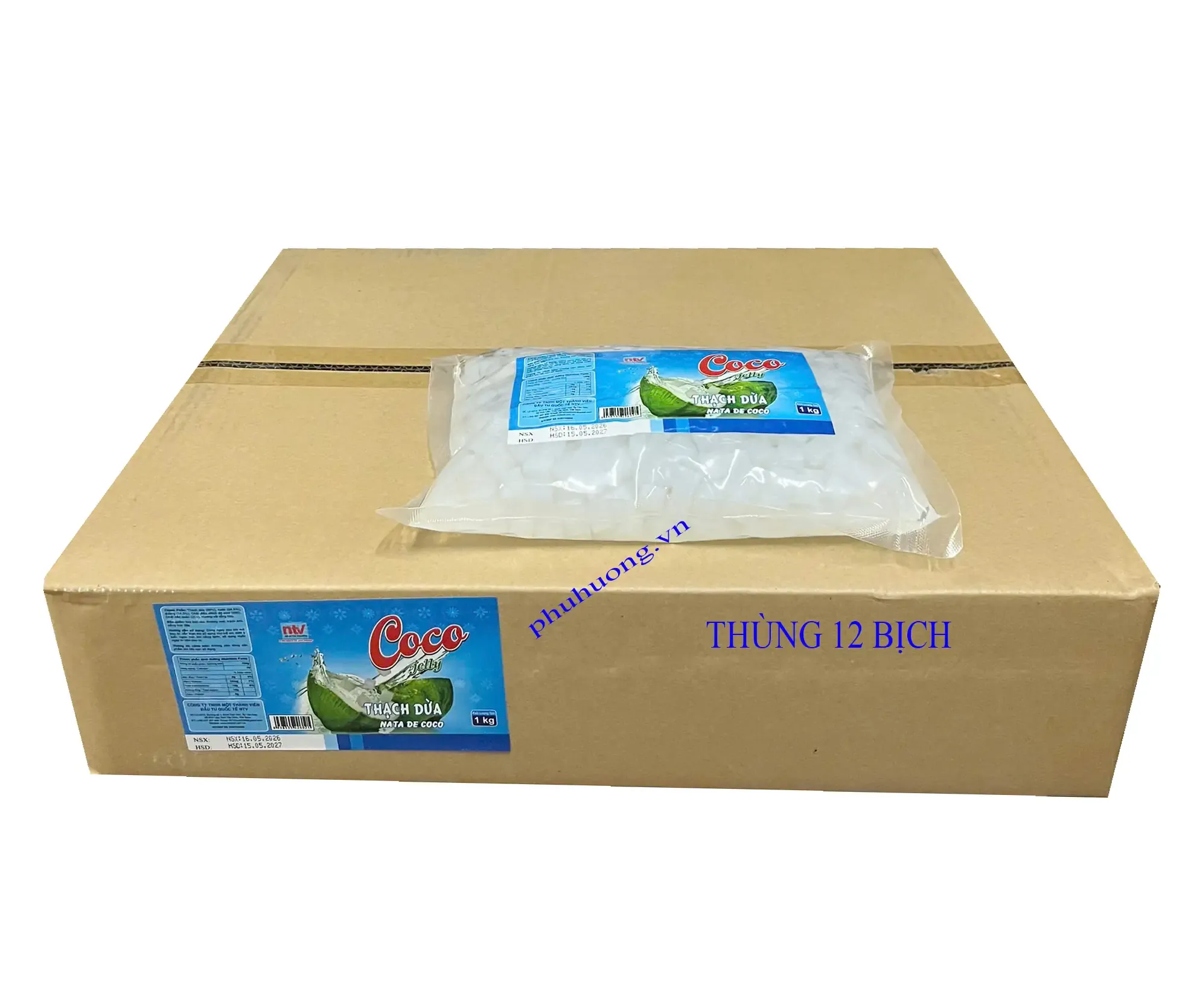 Thạch dừa coco 1kg - Thùng 12 túi
