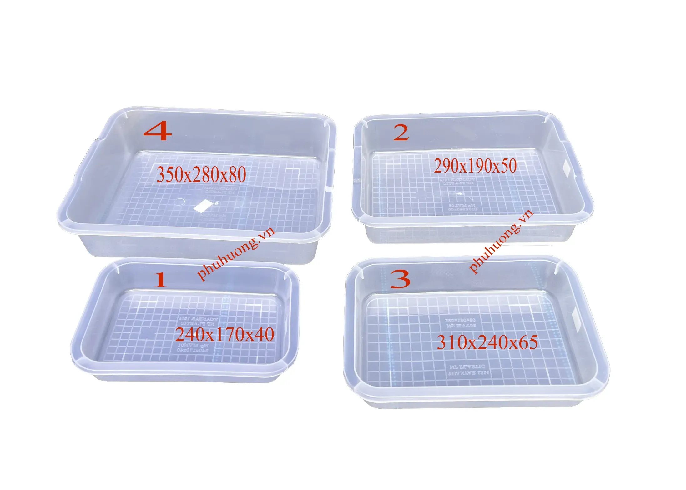 Khay nhựa đựng thạch KT 290x190x50 (Số 2)