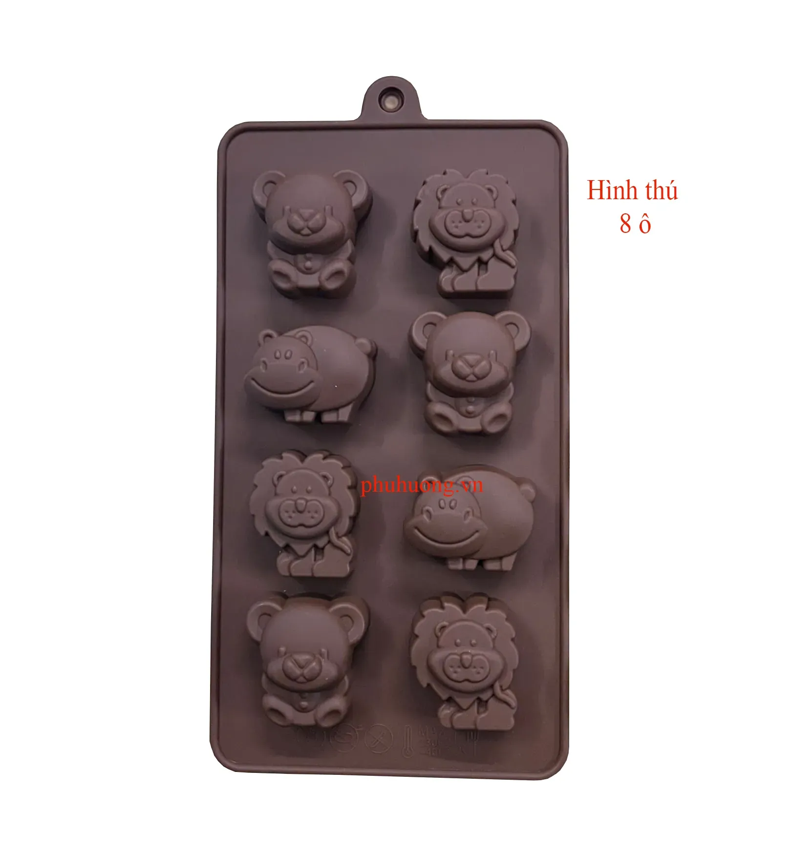 Khuôn silicon hình thú 8 ô