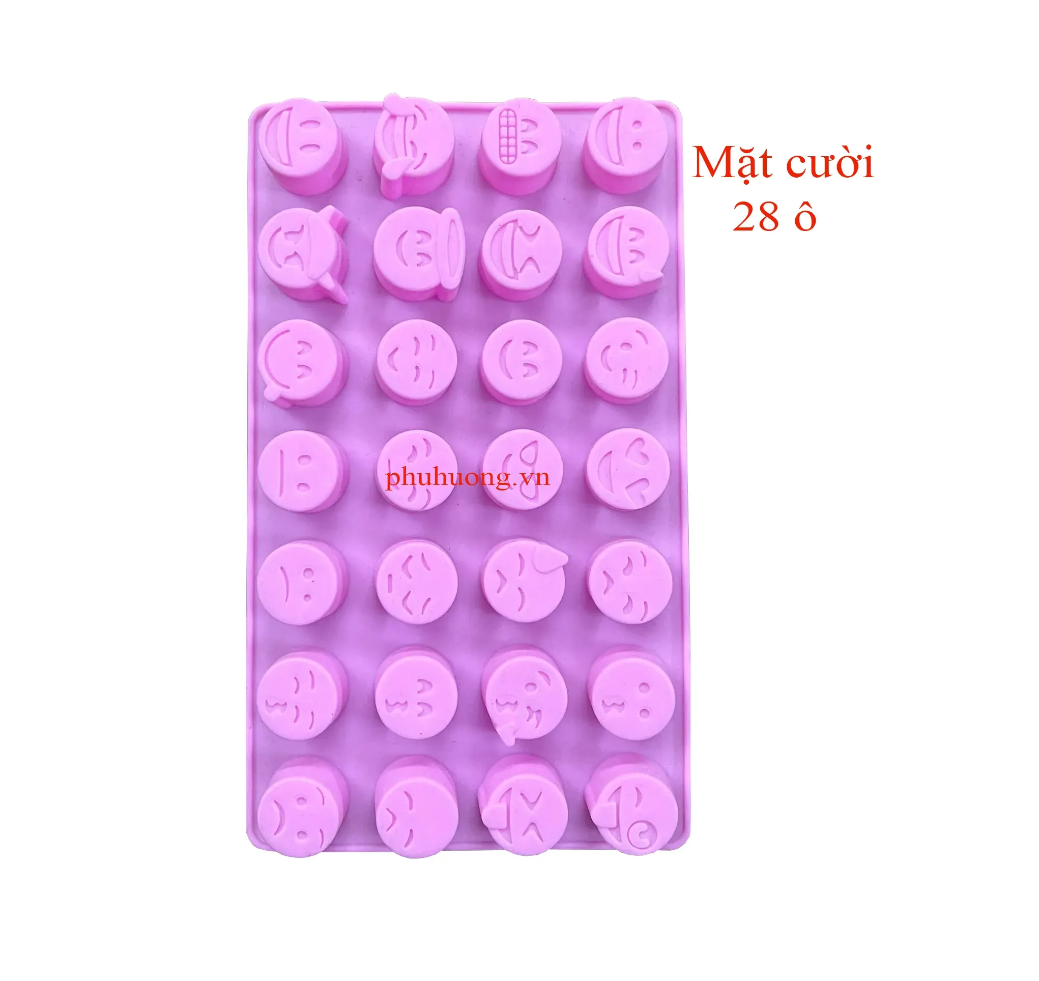 Khuôn silicon hình mặt cười 28 ô