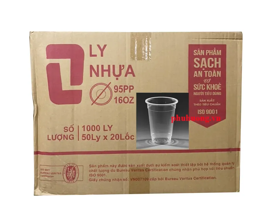 Ly Nhựa PP D95 - 16oz - 500ml - Thùng 1000 cái