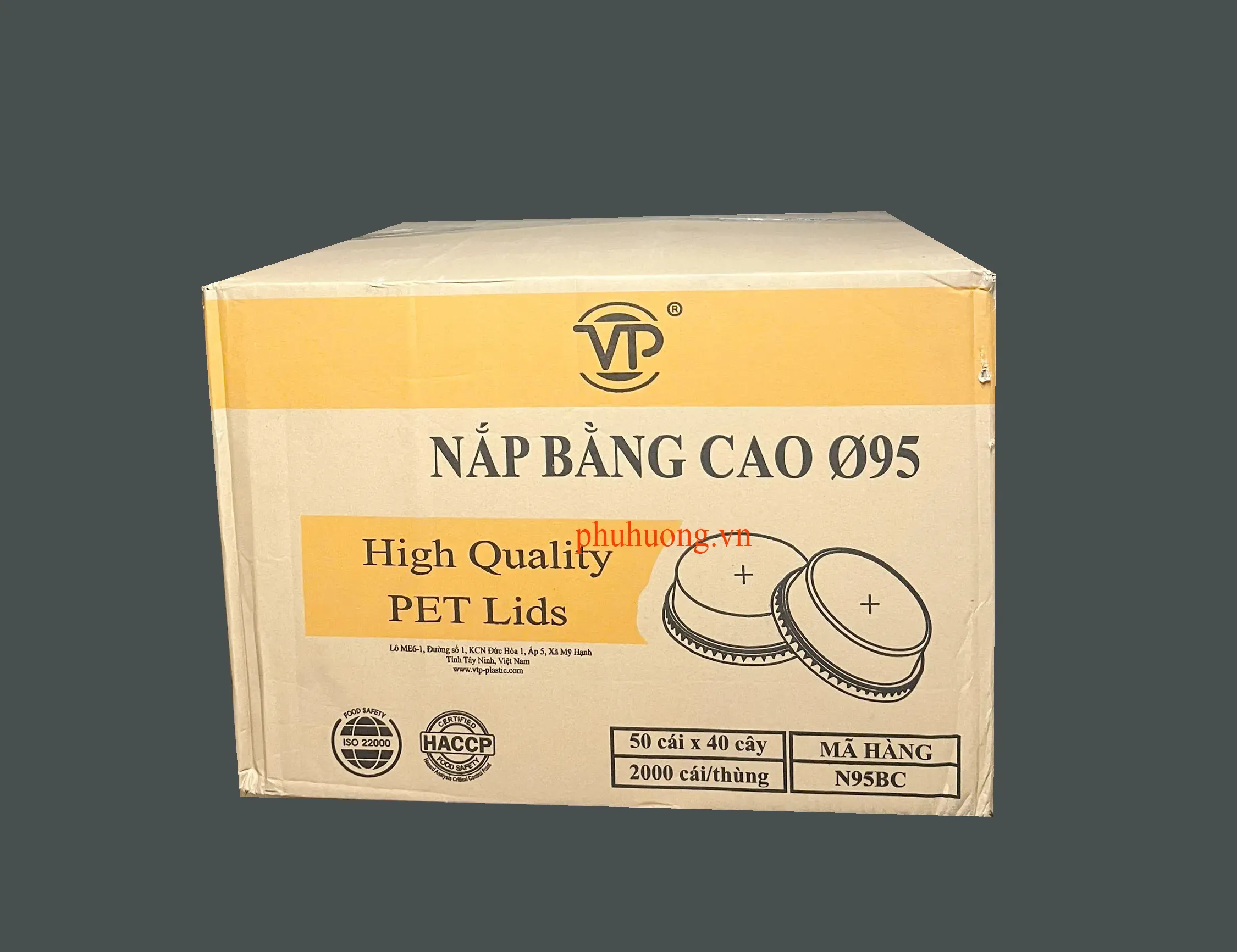 Nắp PET 95 - Bằng cao (MVP) - Thùng 2000 cái