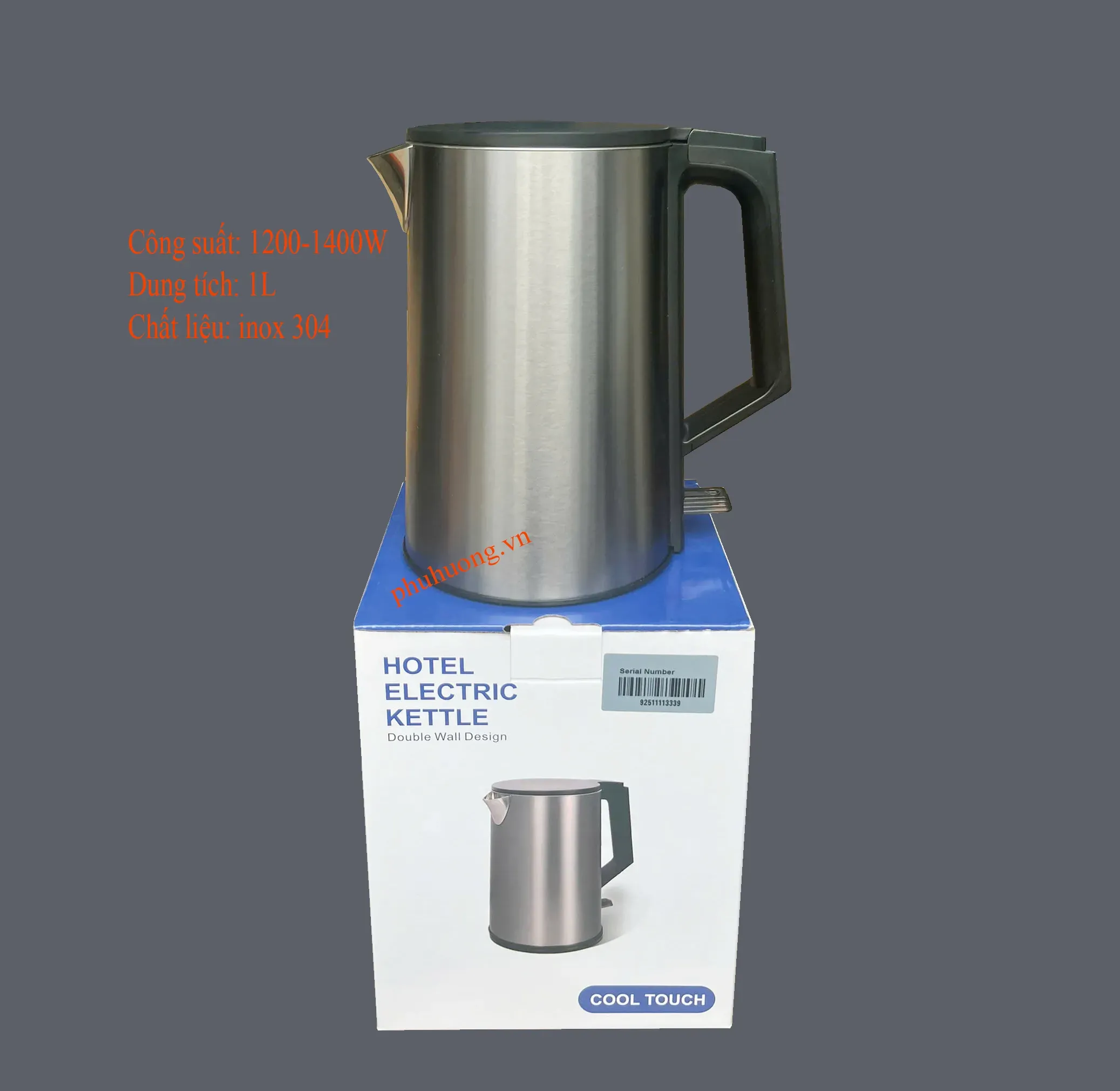 Bình đun nước K107 (inox 304 - 1L)