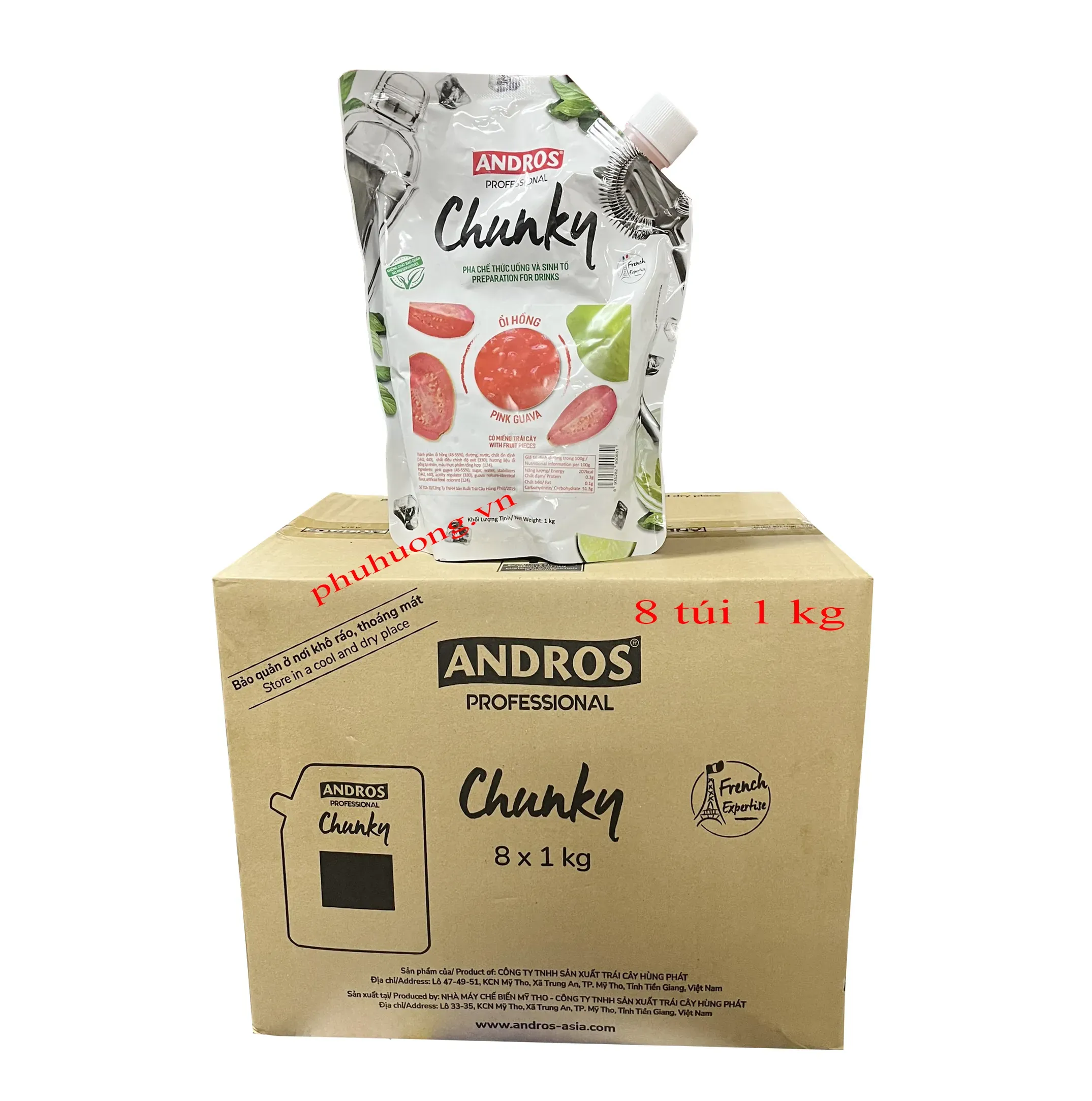  Mứt Chunky ổi hồng 1kg - Thùng 8 gói
