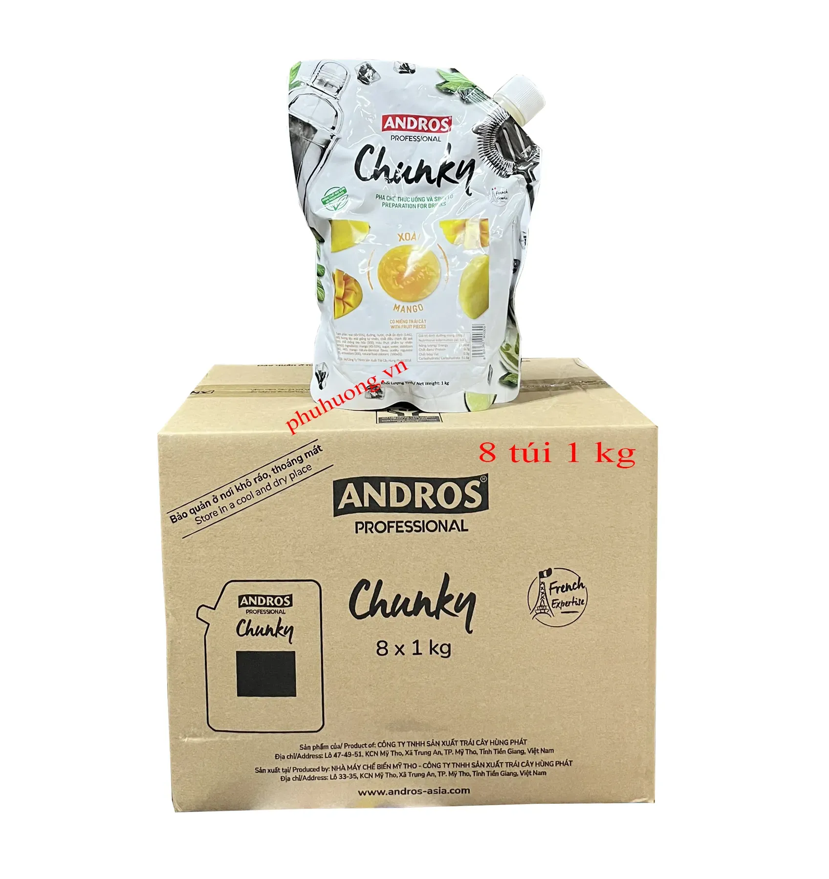 Mứt Chunky xoài 1kg - Thùng 8 gói (Mango) 