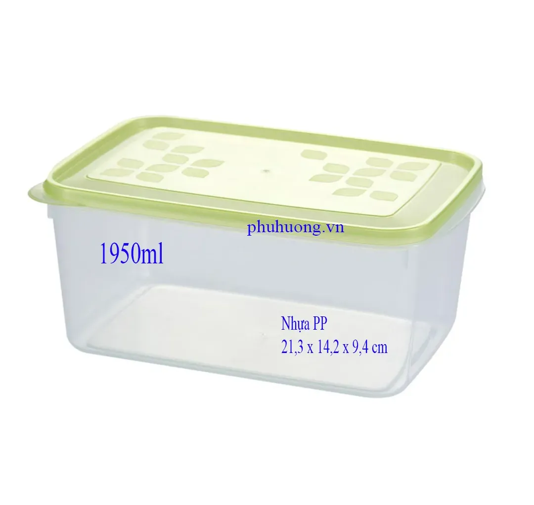 Hộp bầu 1950ml nhựa PP*40