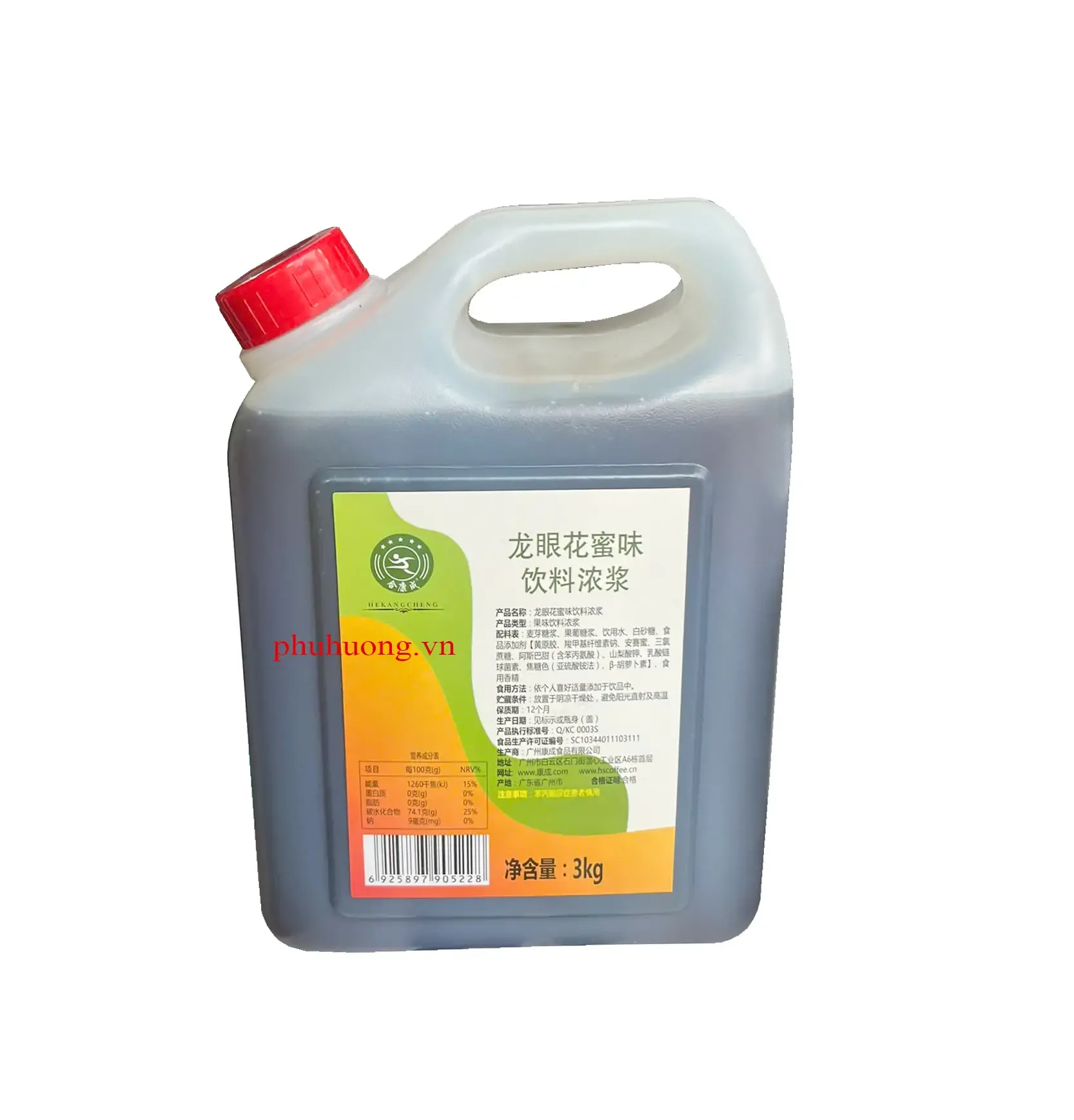 Siro vị mật ong hoa nhãn 3kg. Hiệu: Hekangcheng