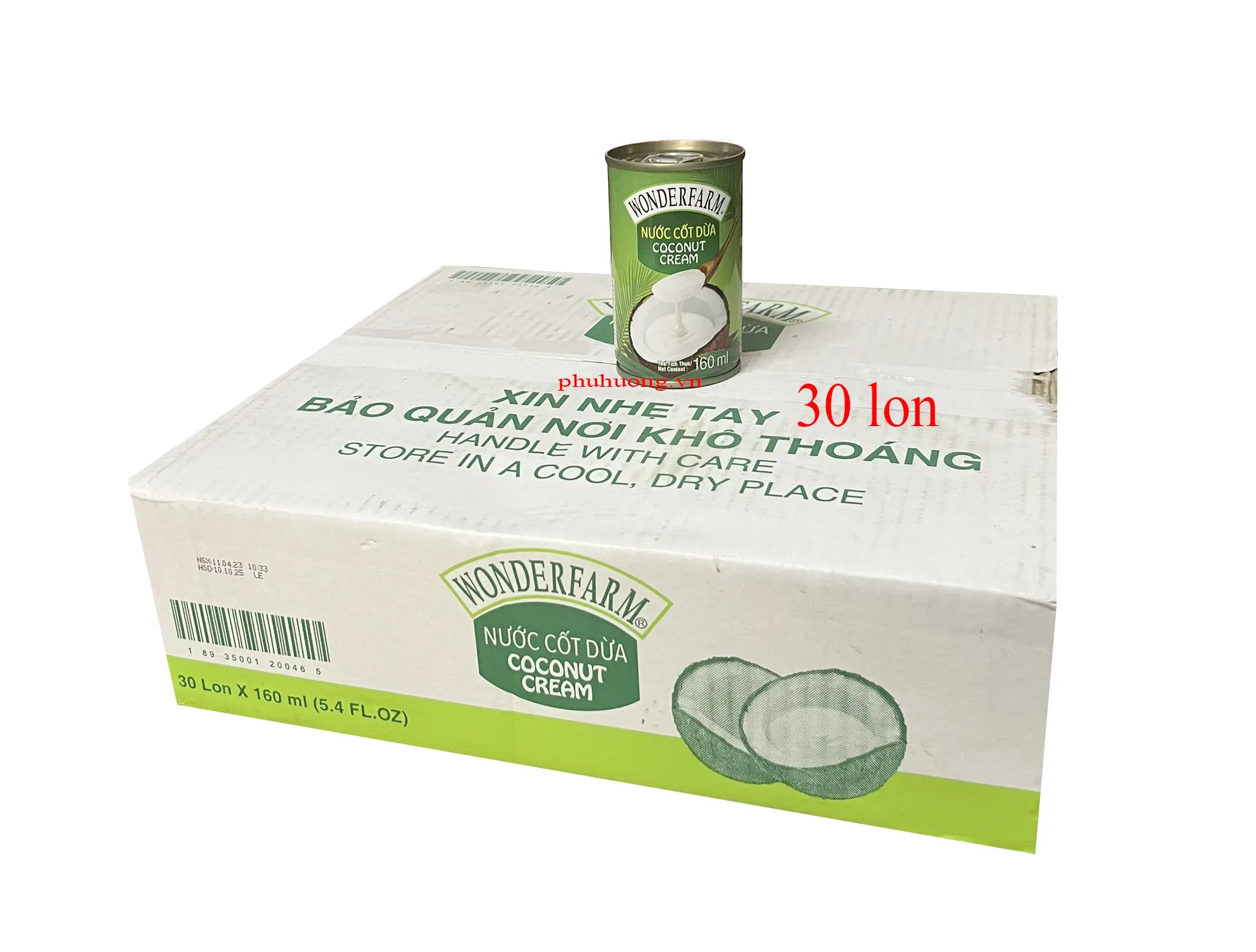 Nước cốt dừa Wonderfarm lon 160ml - Thùng 30 lon