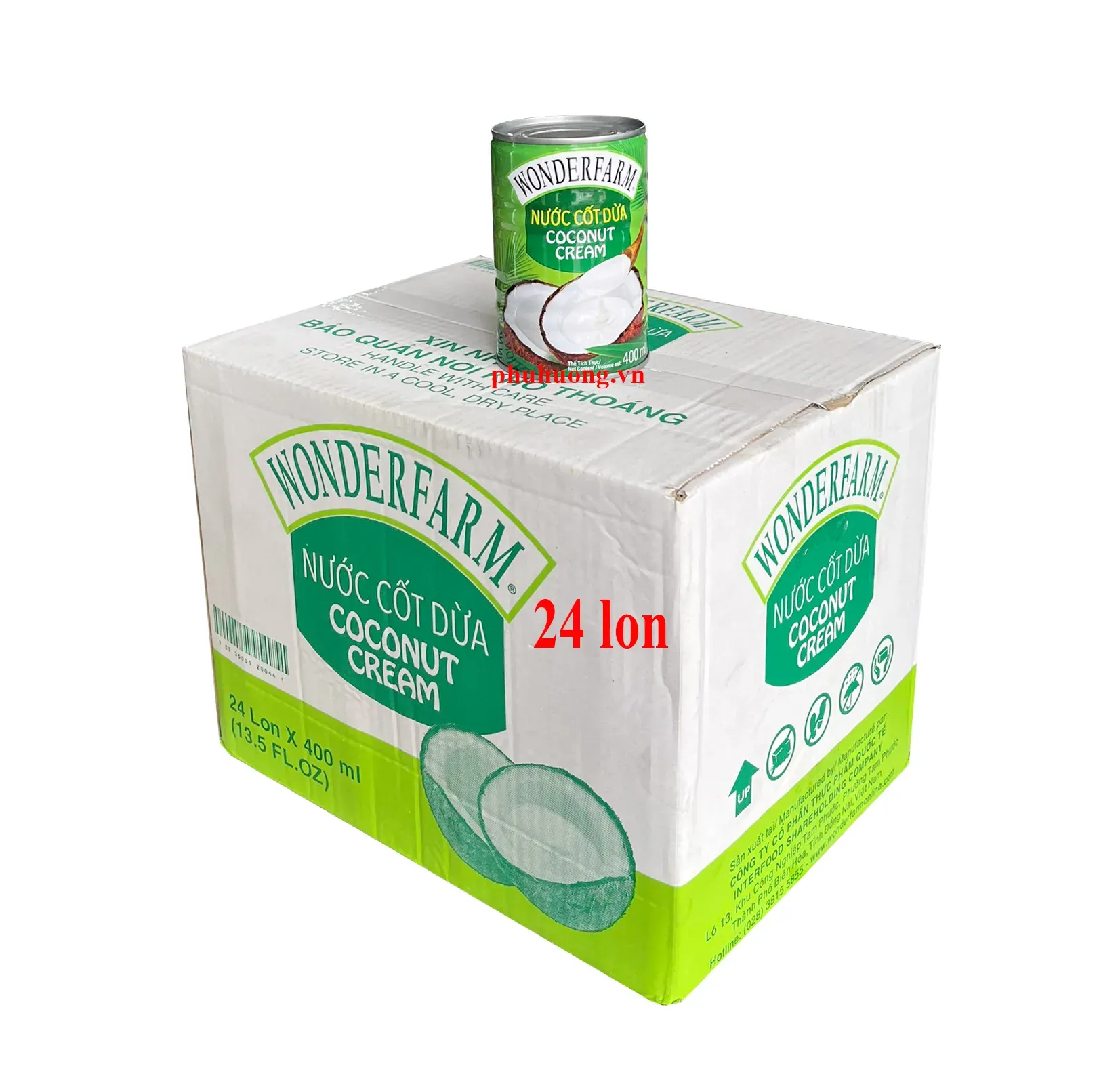 Nước cốt dừa Wonderfarm 400ml - Thùng 24 lon