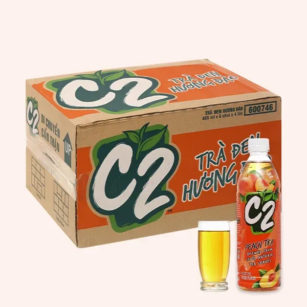 Trà xanh C2 đào - Thùng 24 chai