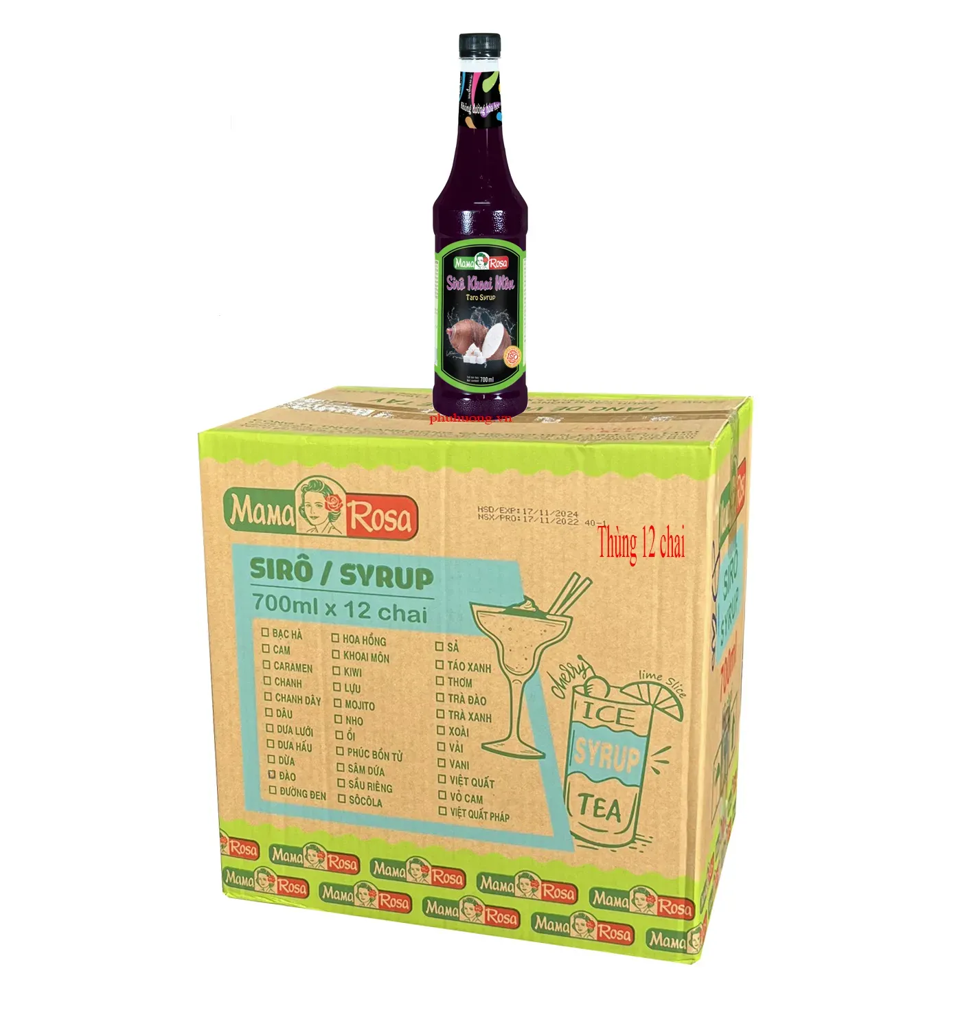 Siro Golden Farm khoai môn 700ml - Thùng 12 chai