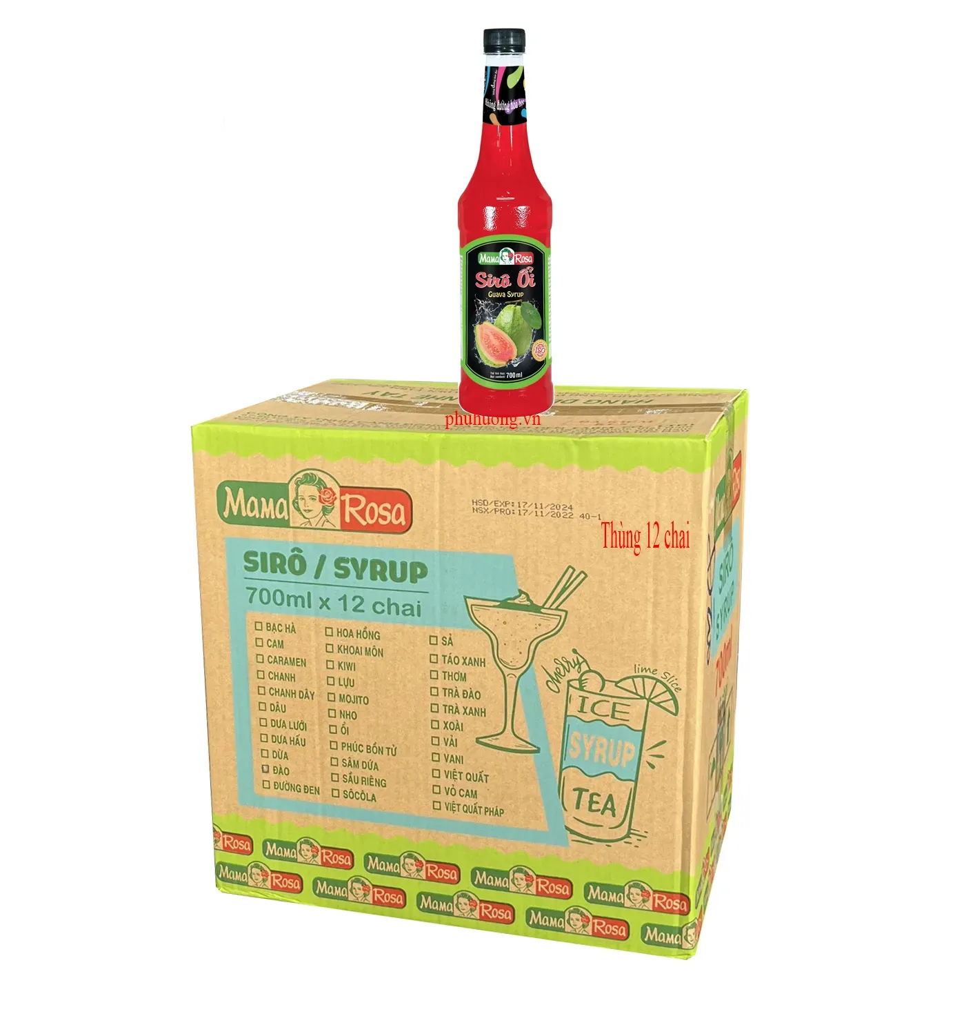 Siro Golden Farm ổi 700ml - Thùng 12 chai
