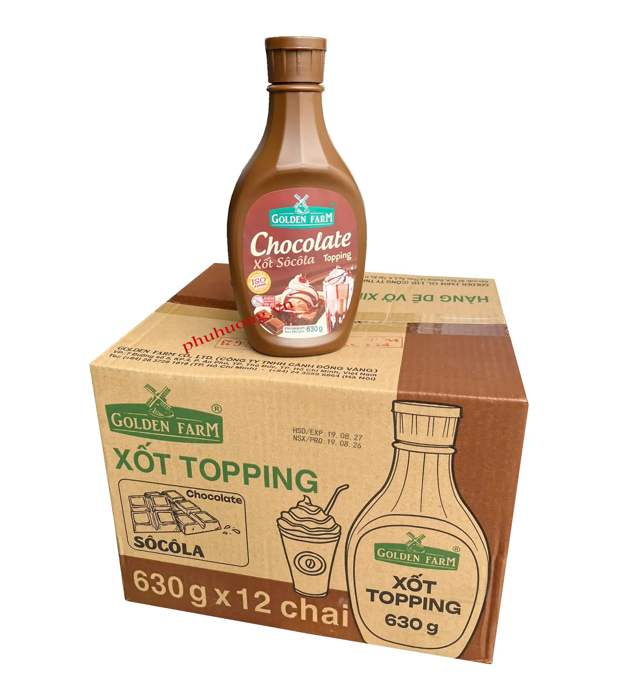 Xốt Golden farm socola 630g - Thùng 12 chai