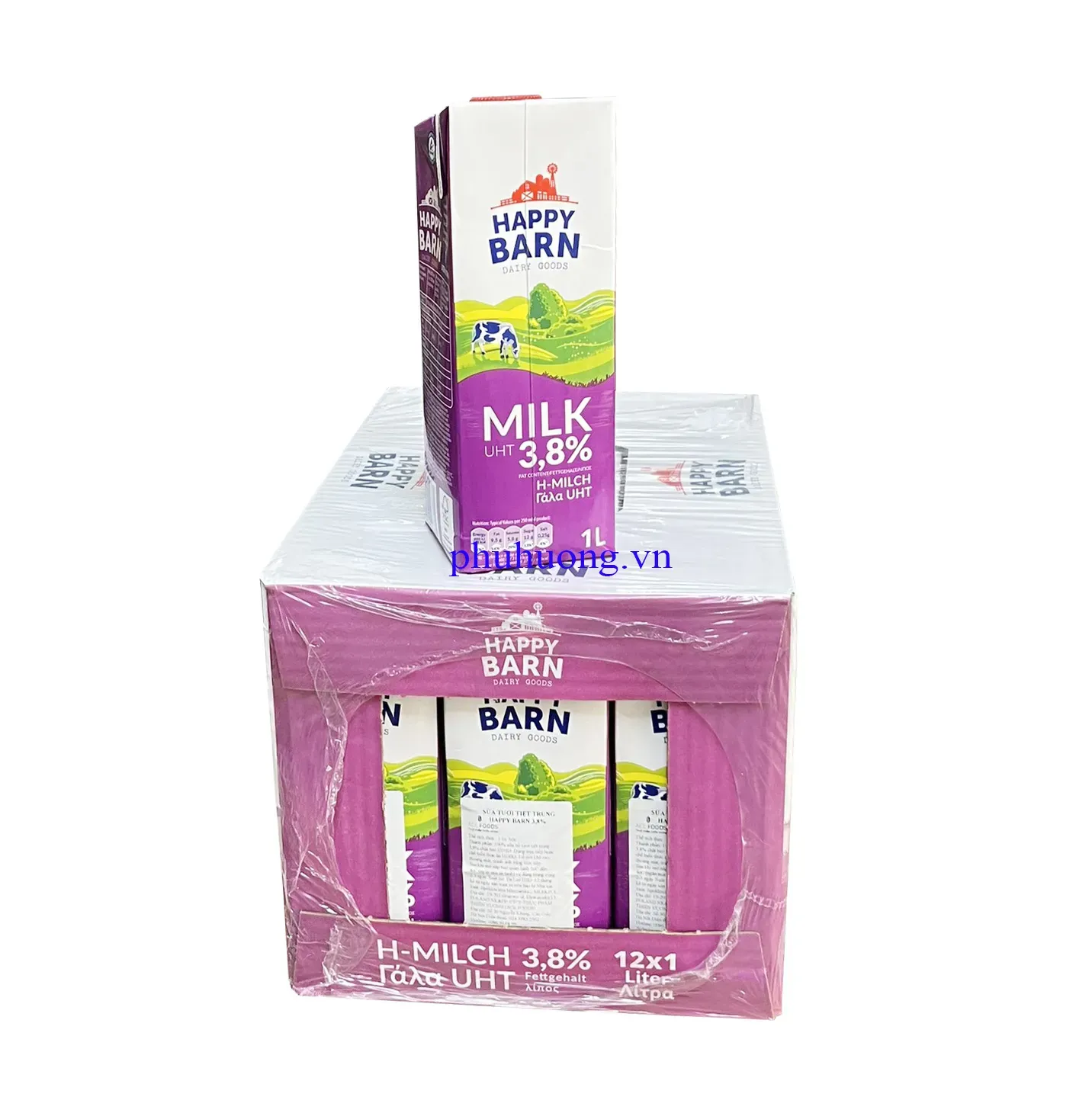 Sữa Tươi Happy Barn Ba Lan hộp 1L - Thùng 12 hộp