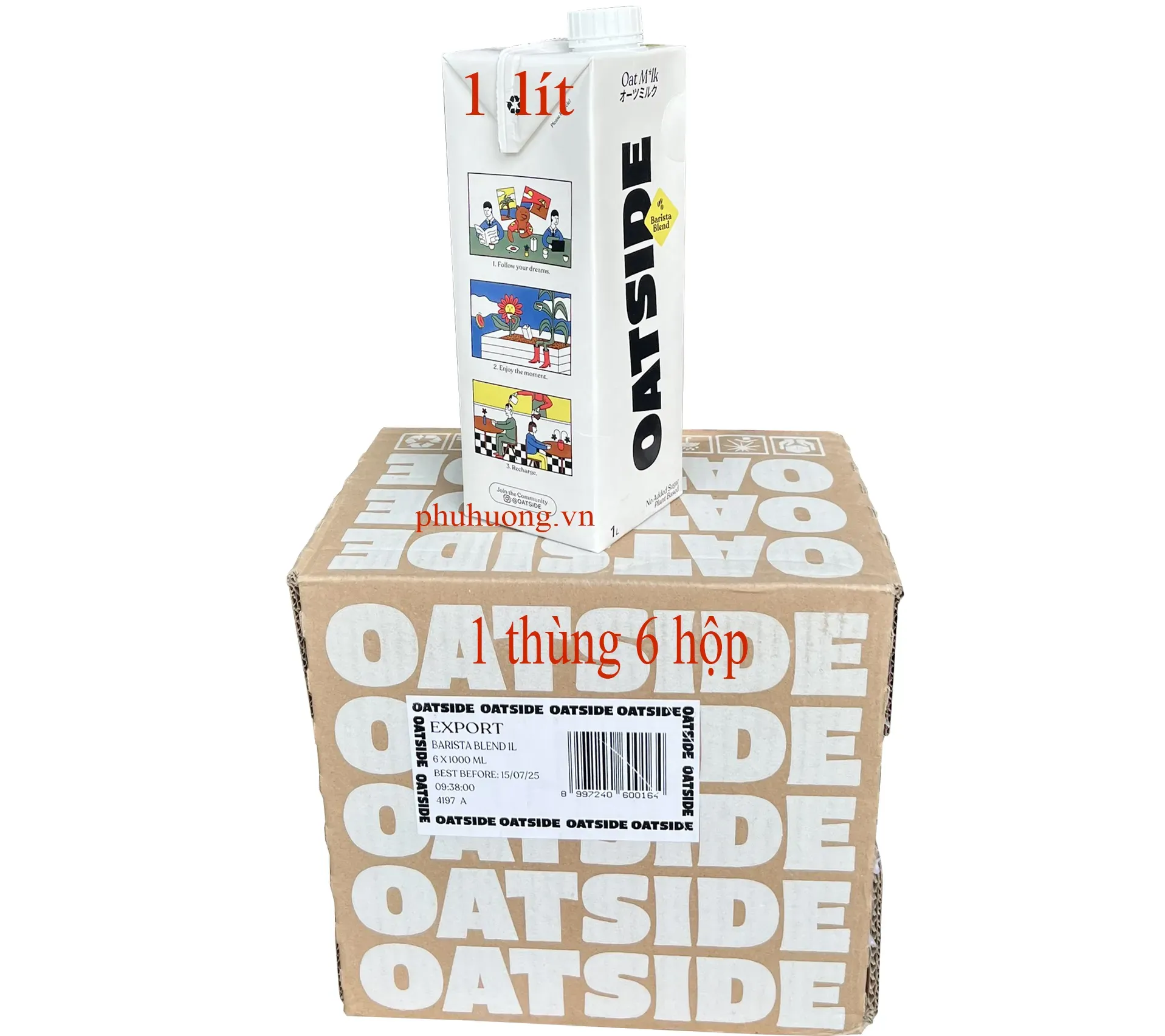 Sữa yến mạch OATSIDE 1 lit - Thùng 6 hộp